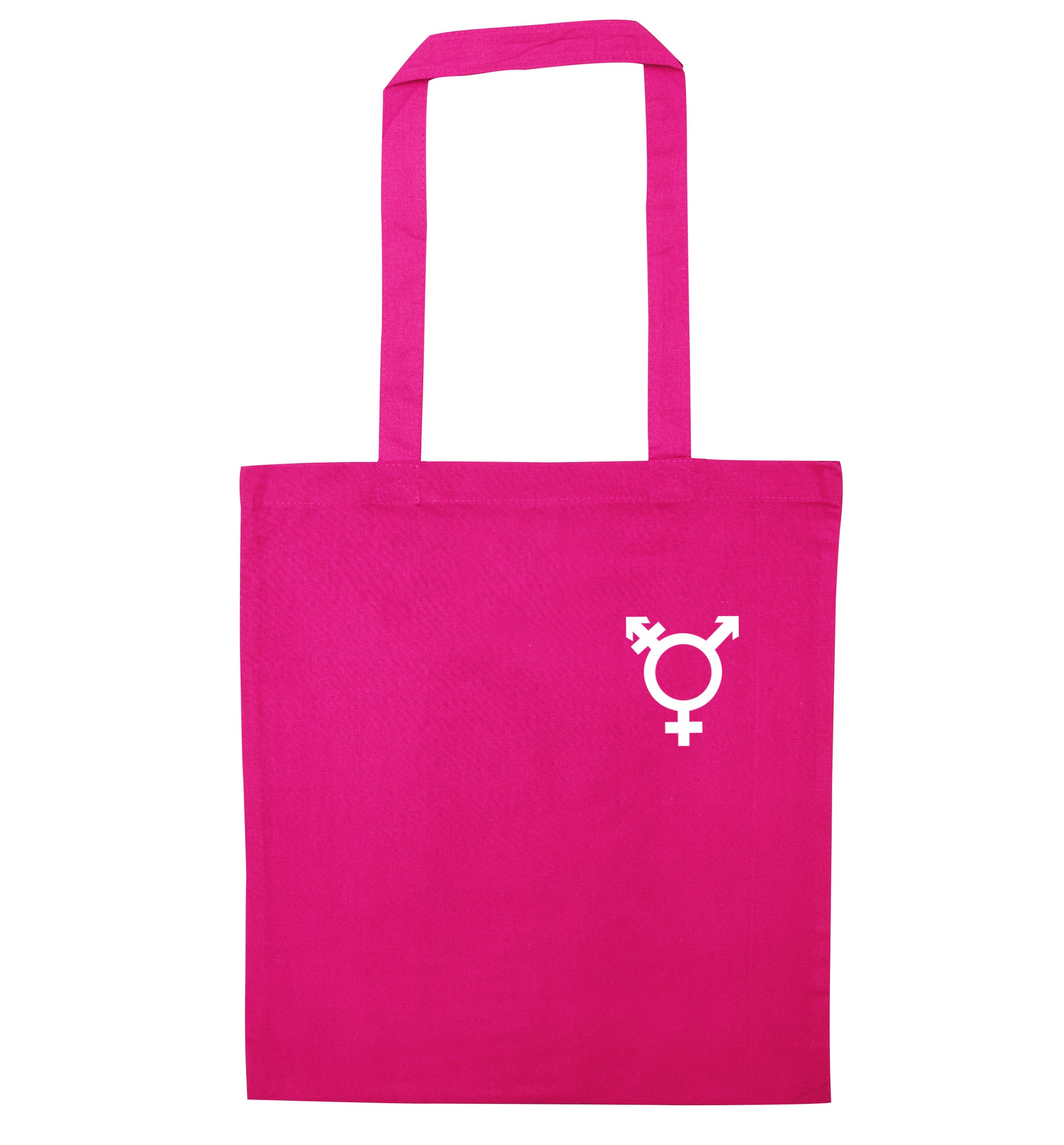 Trans gender symbol pocket pink tote bag