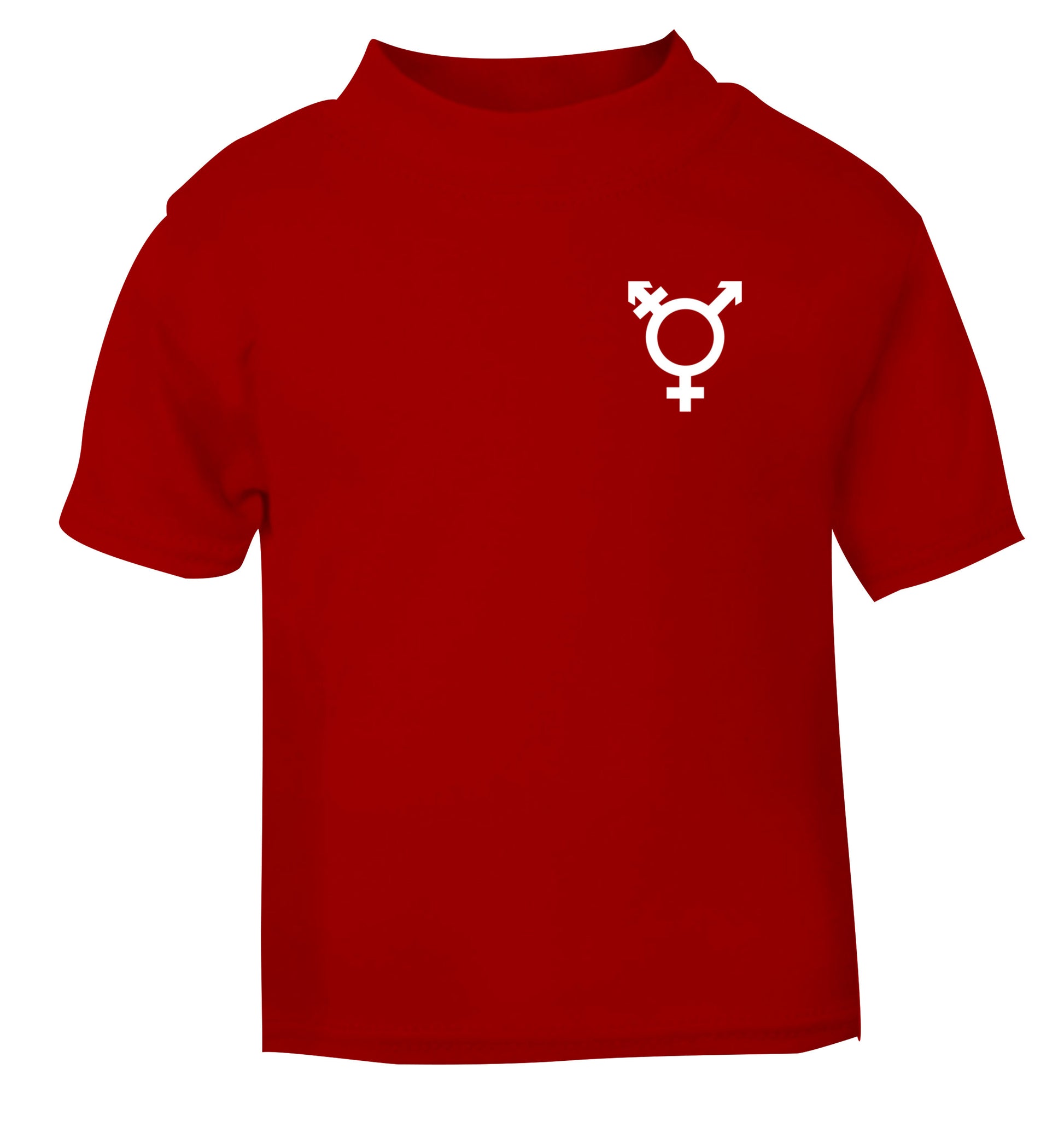 Trans gender symbol pocket red Baby Toddler Tshirt 2 Years
