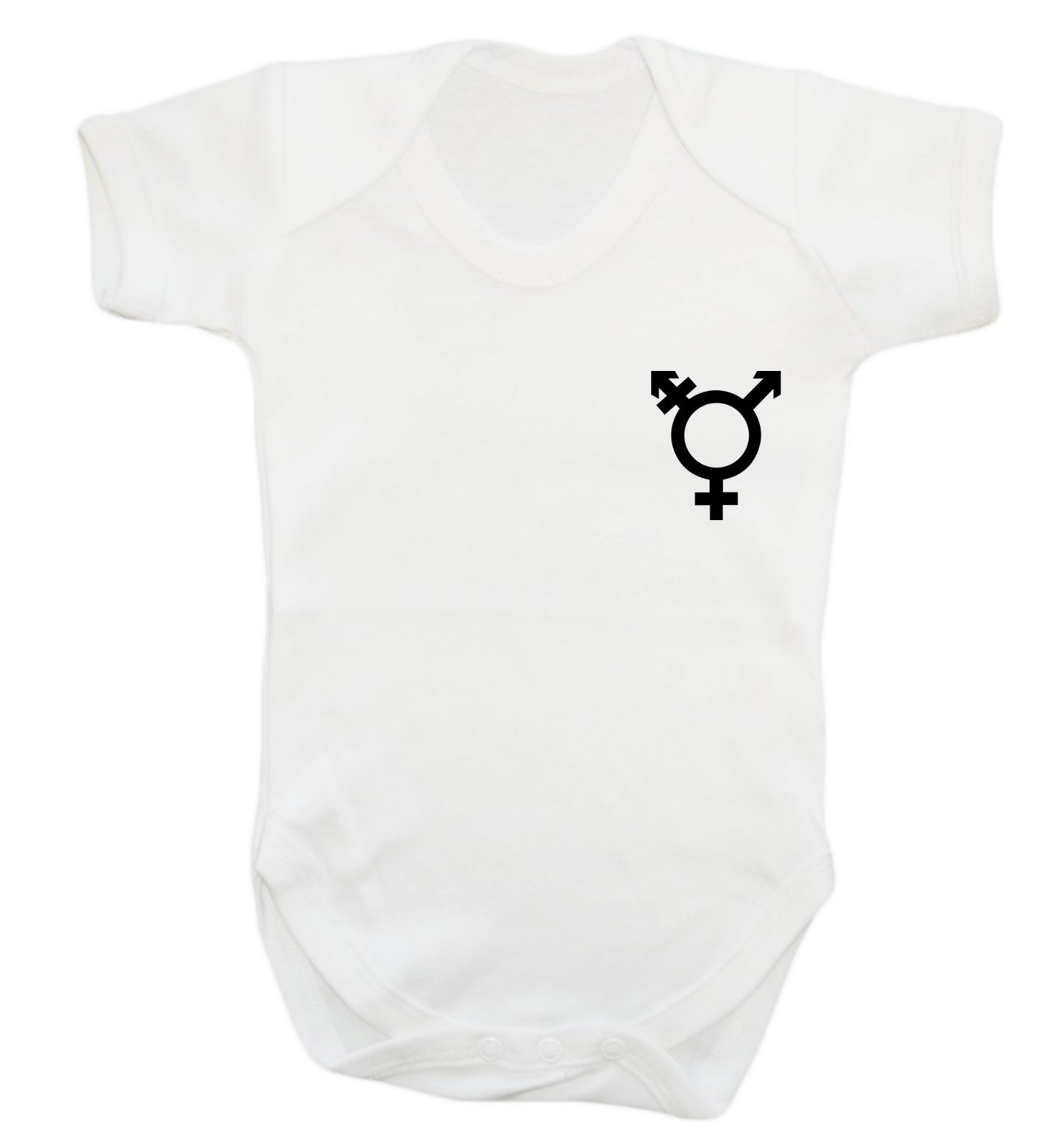 Trans gender symbol pocket Baby Vest white 18-24 months