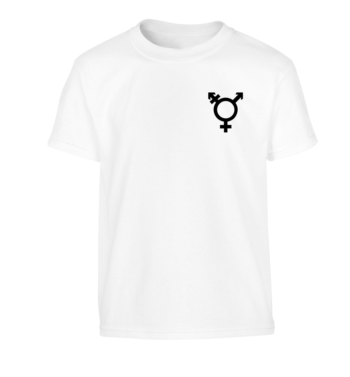 Trans gender symbol pocket Children's white Tshirt 12-14 Years