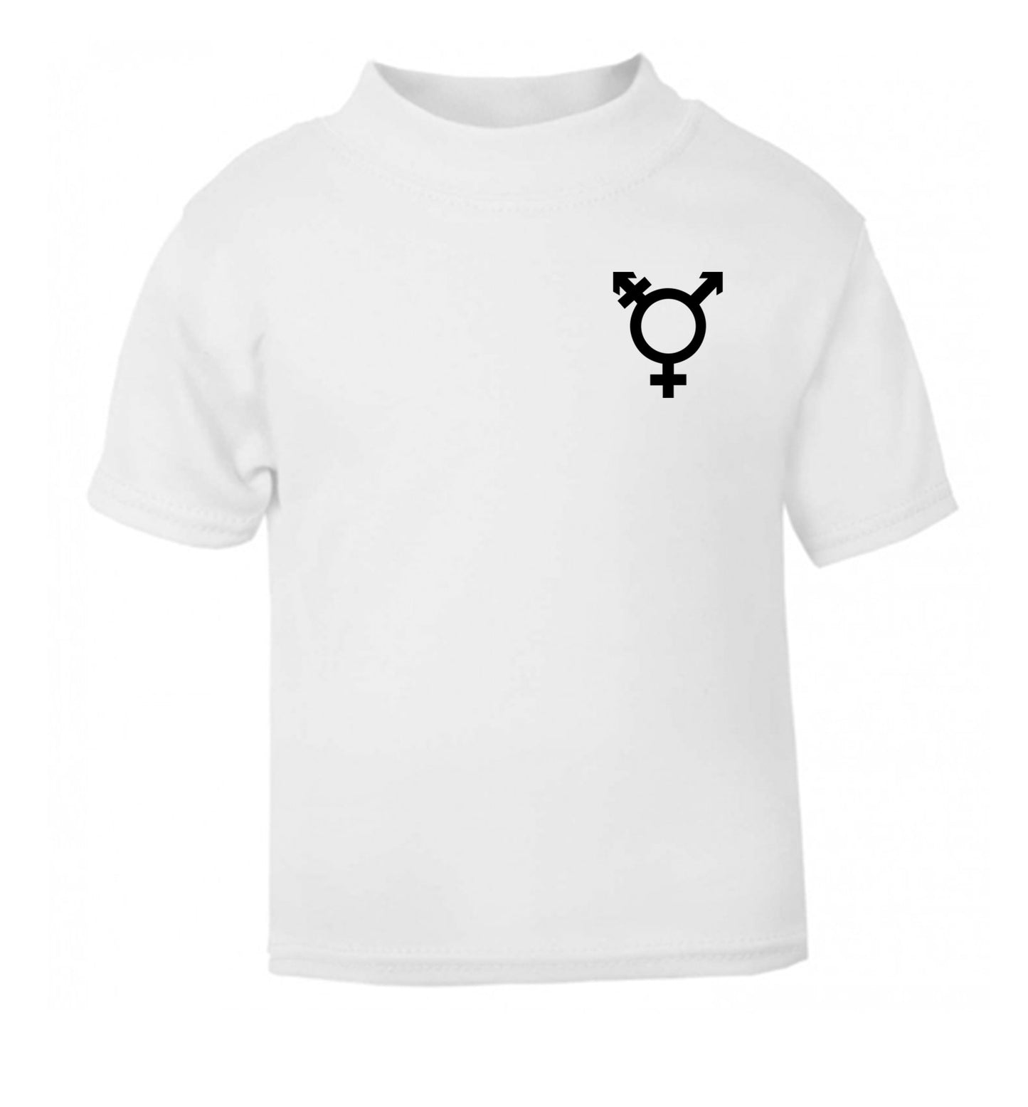 Trans gender symbol pocket white Baby Toddler Tshirt 2 Years