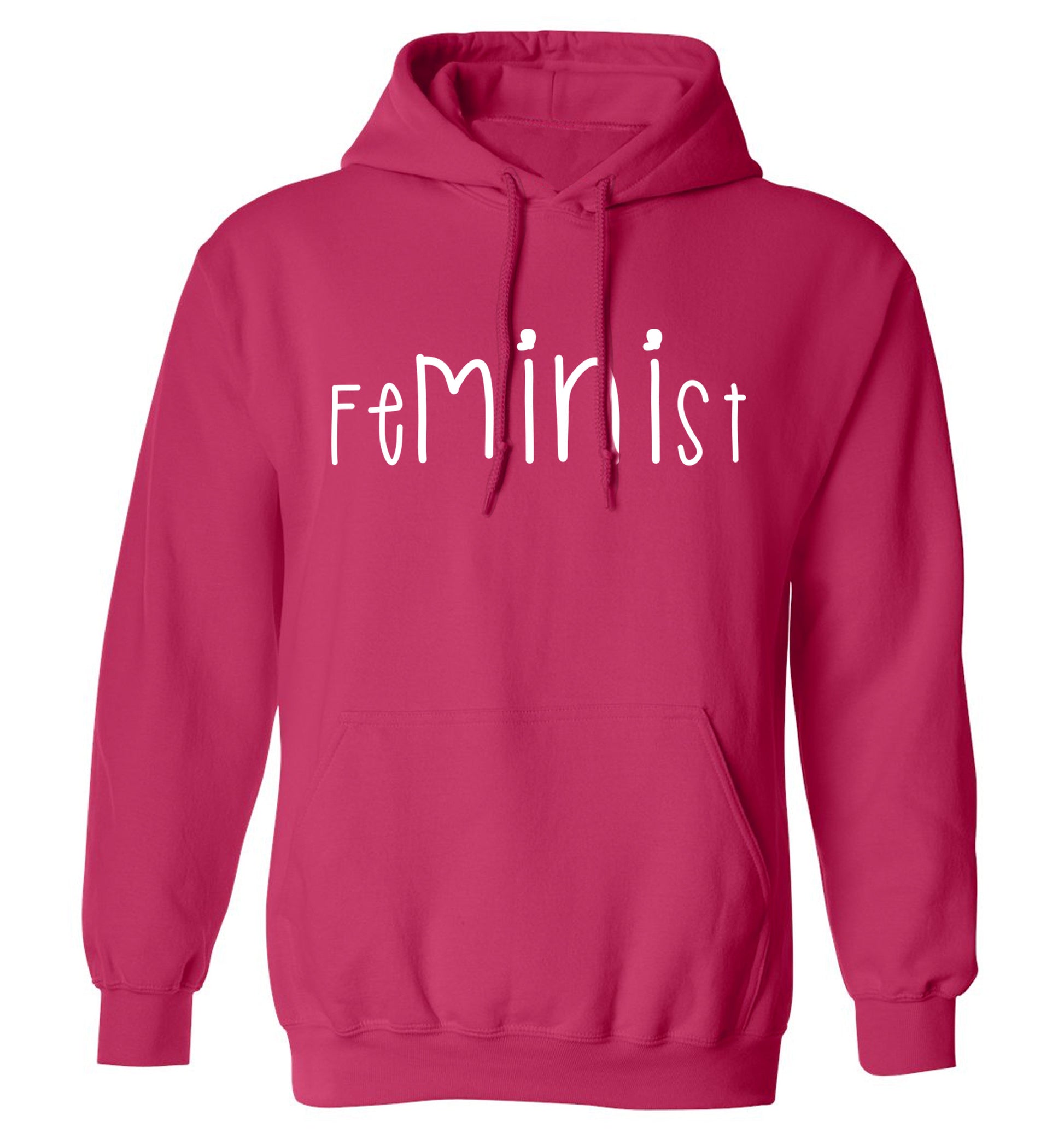 FeMINIst adults unisex pink hoodie 2XL