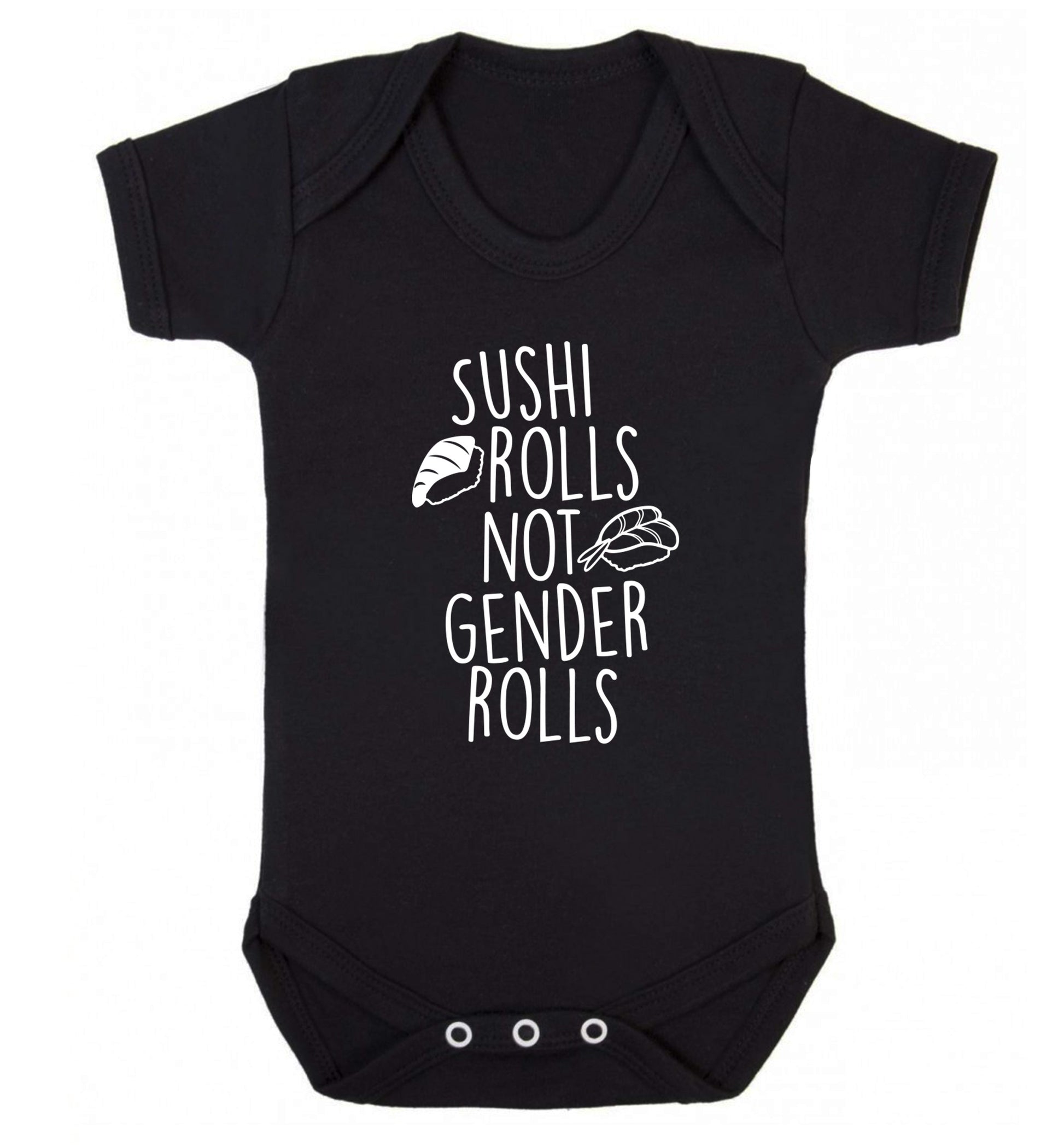 Sushi rolls not gender rolls Baby Vest black 18-24 months