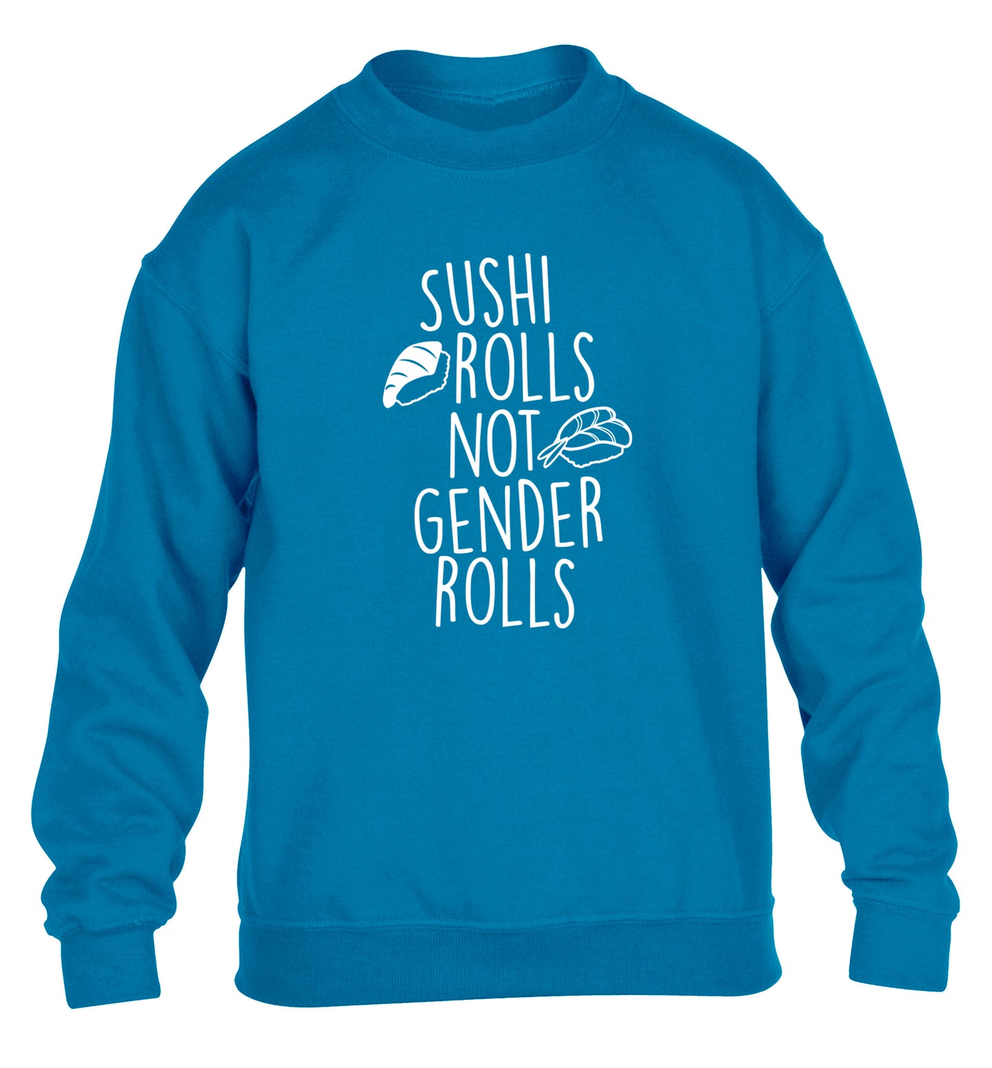 Sushi rolls not gender rolls children's blue sweater 12-14 Years