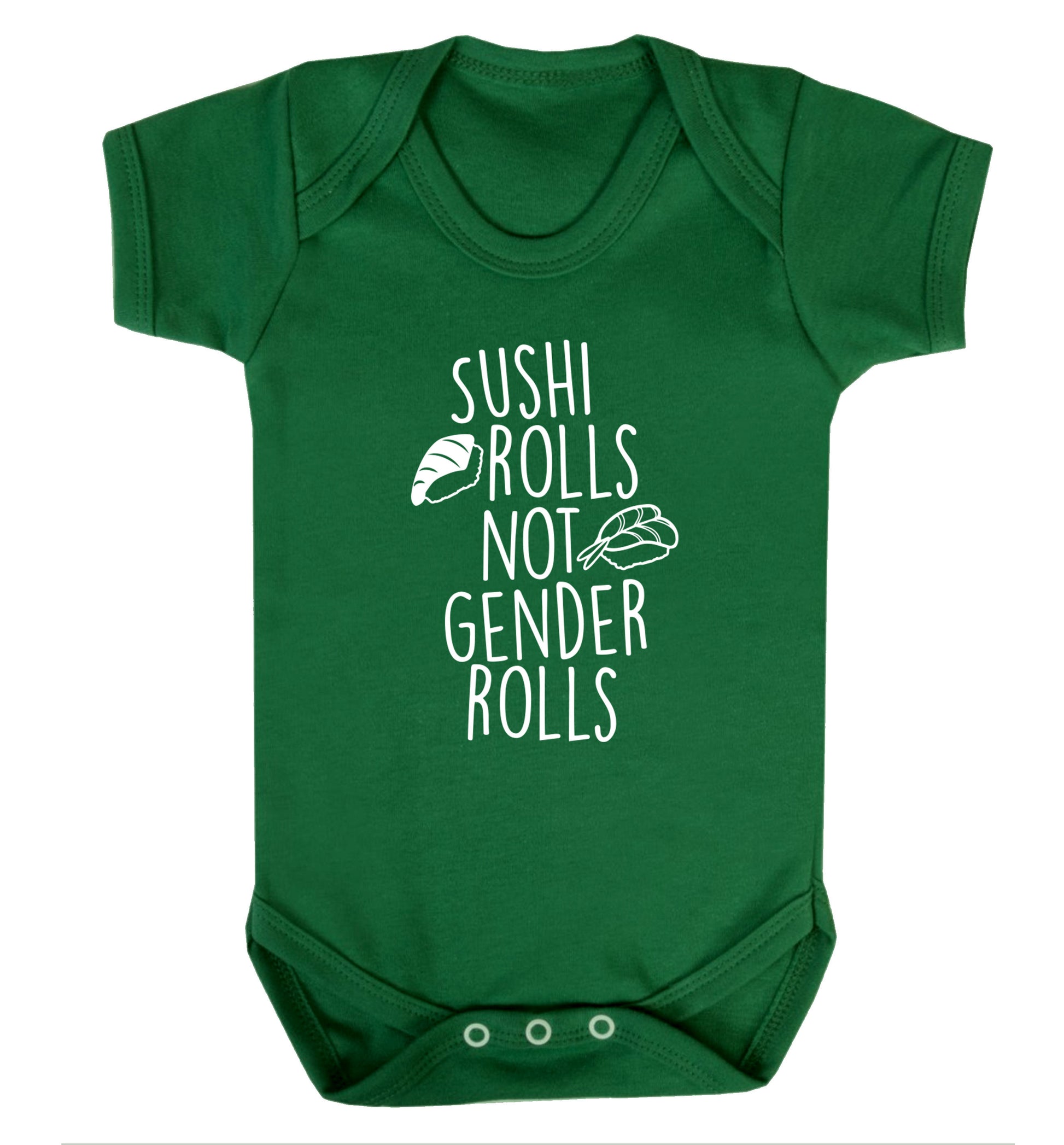 Sushi rolls not gender rolls Baby Vest green 18-24 months