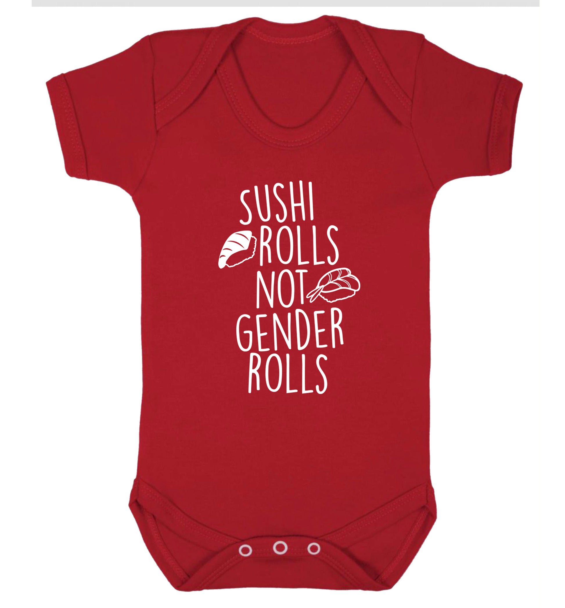 Sushi rolls not gender rolls Baby Vest red 18-24 months