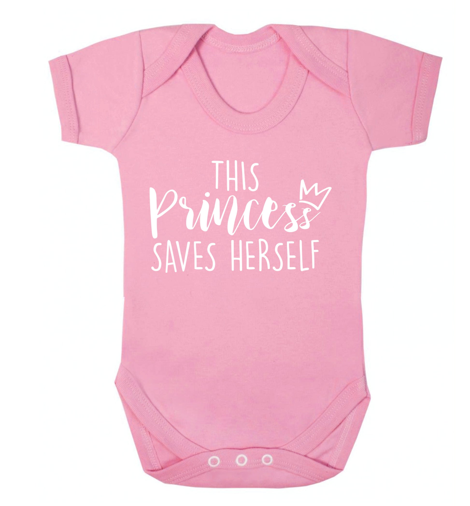 This princess saves herself Baby Vest pale pink 18-24 months