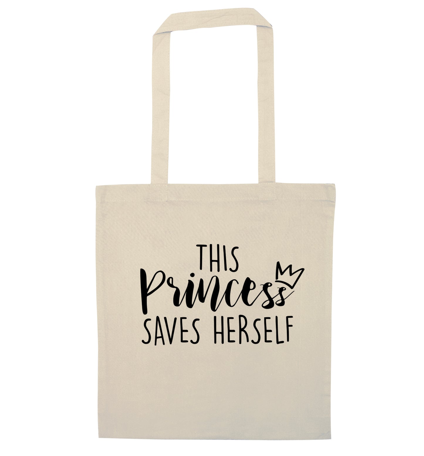 This princess saves herself natural tote bag