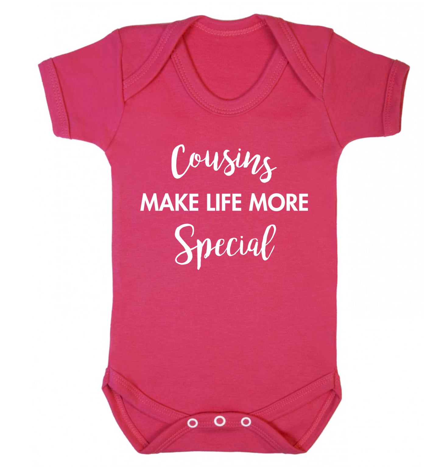 Cousins make life more special Baby Vest dark pink 18-24 months