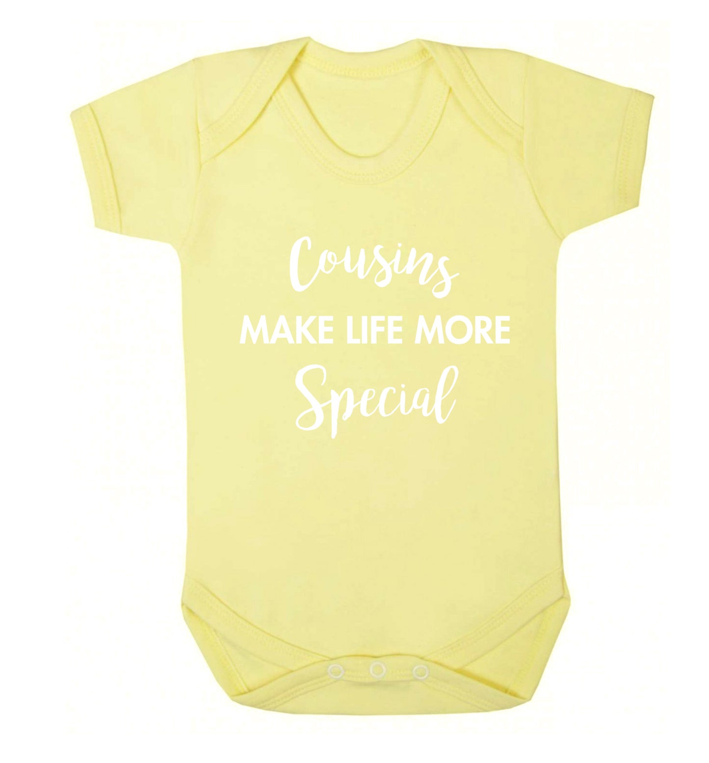 Cousins make life more special Baby Vest pale yellow 18-24 months