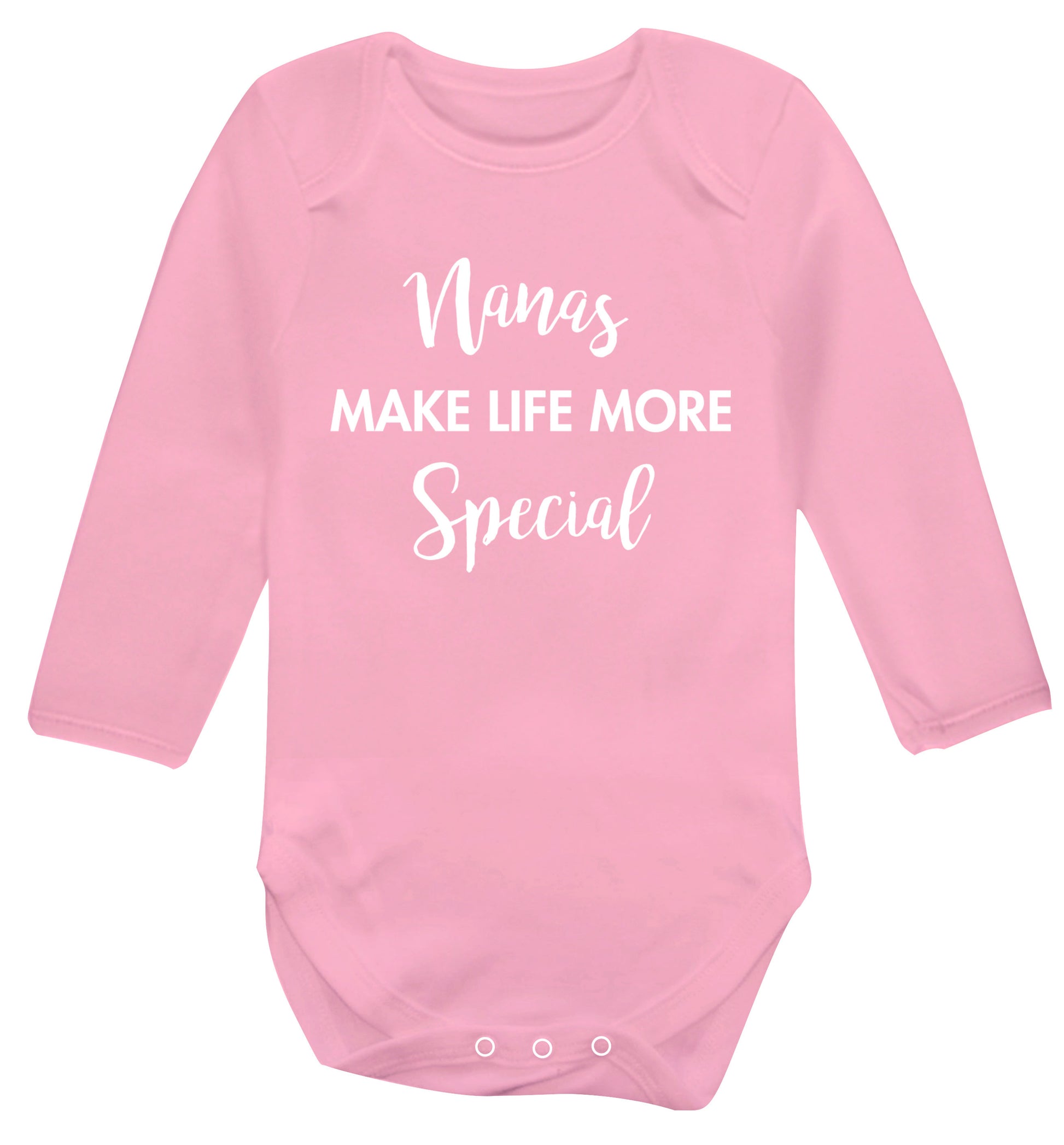 Nanas make life more special Baby Vest long sleeved pale pink 6-12 months