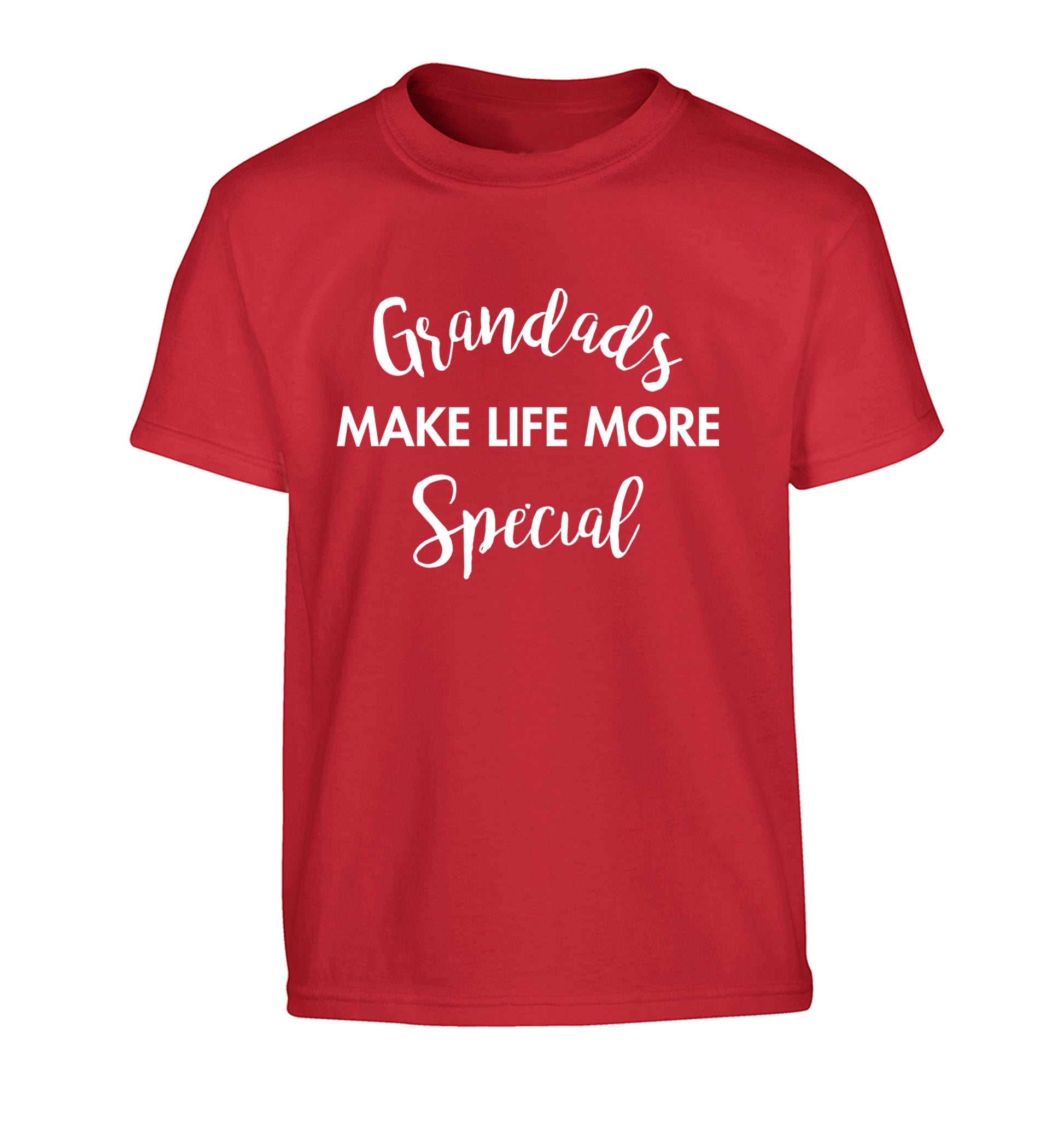 Grandads make life more special Children's red Tshirt 12-14 Years