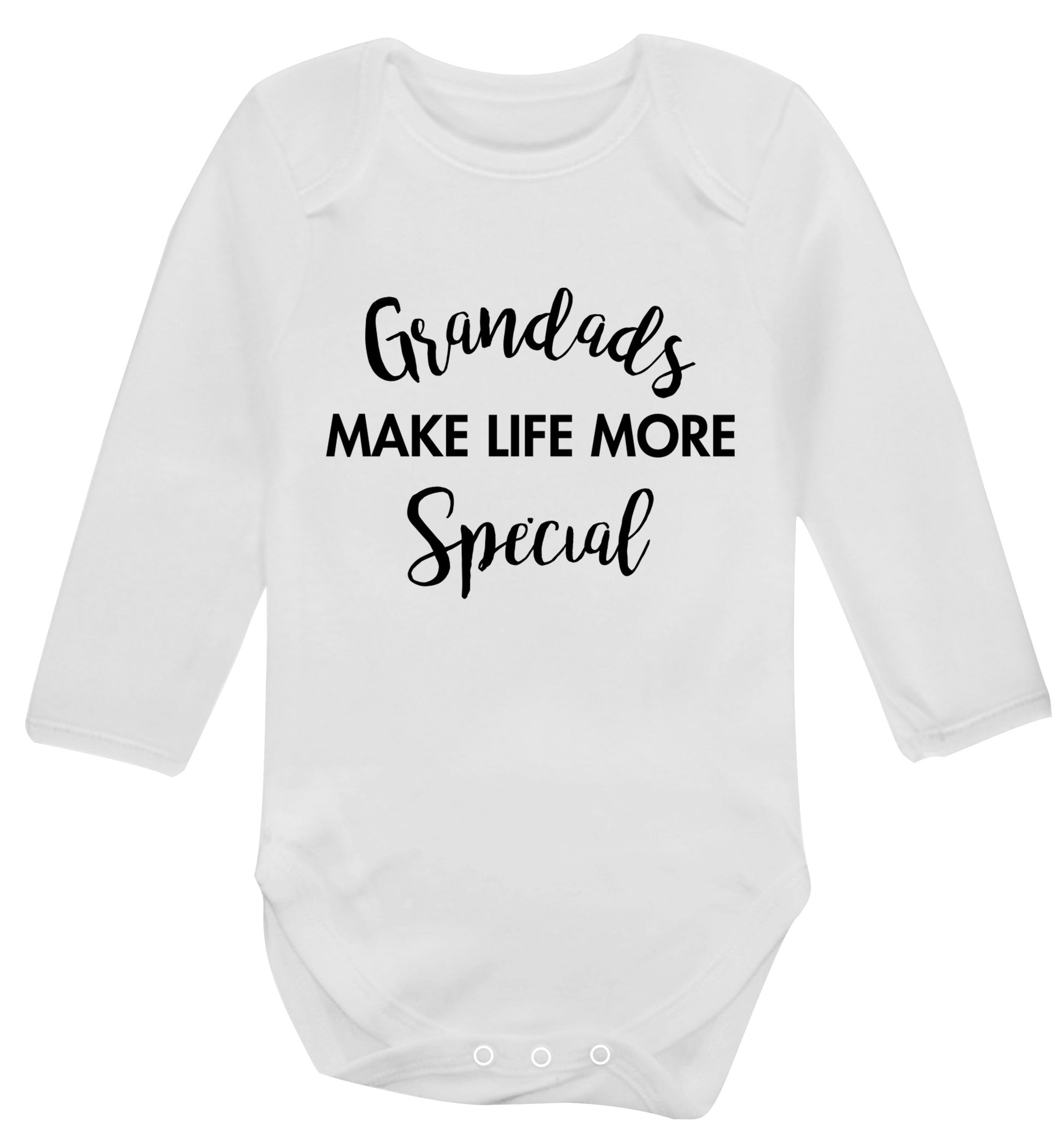 Grandads make life more special Baby Vest long sleeved white 6-12 months