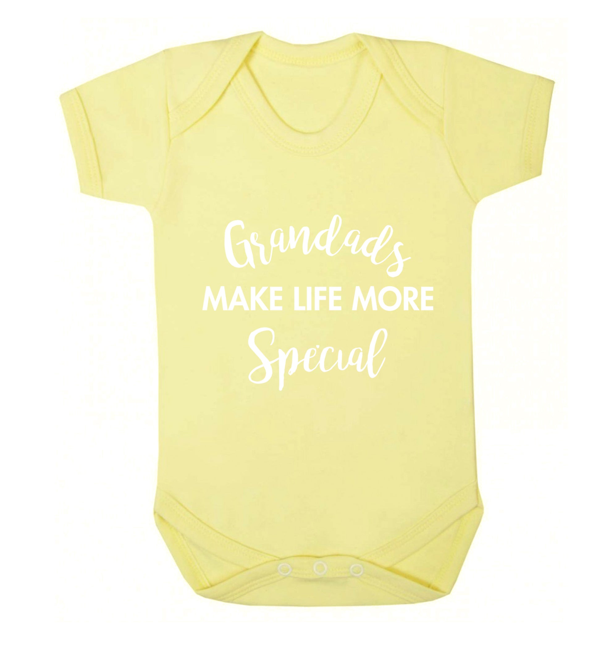 Grandads make life more special Baby Vest pale yellow 18-24 months