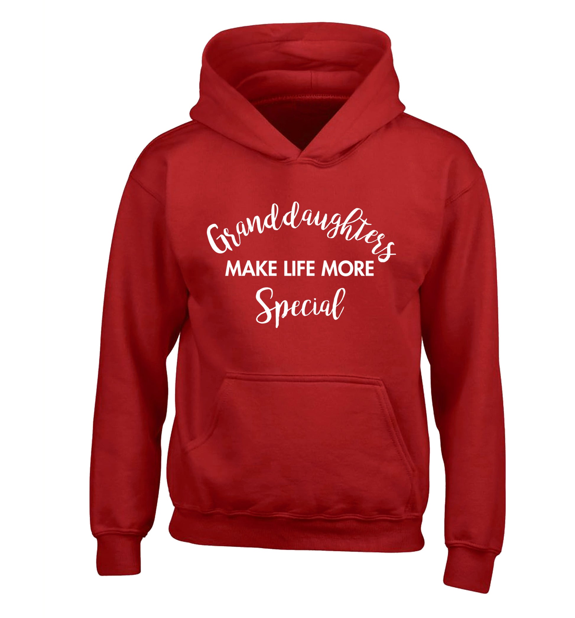 Granddaughters make life more special children's red hoodie 12-14 Years