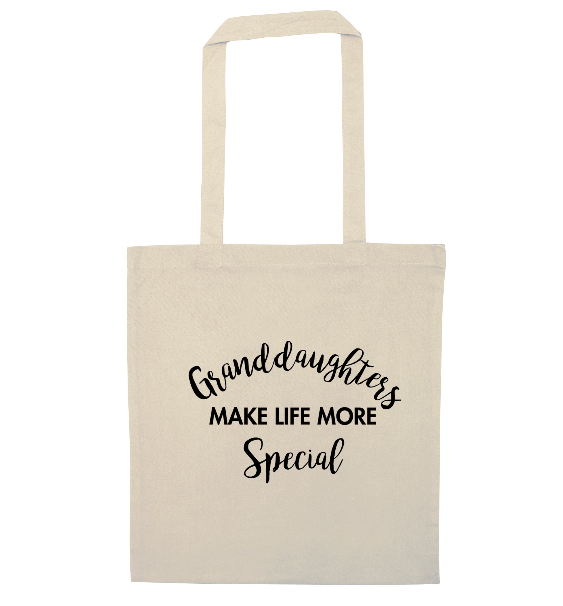 Granddaughters make life more special natural tote bag