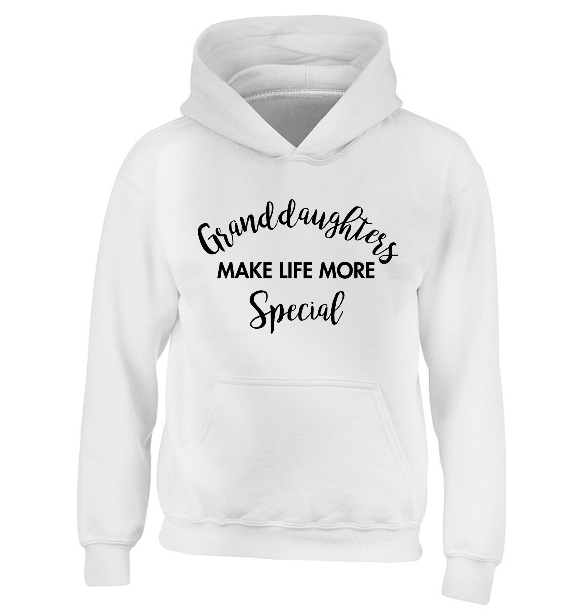 Granddaughters make life more special children's white hoodie 12-14 Years