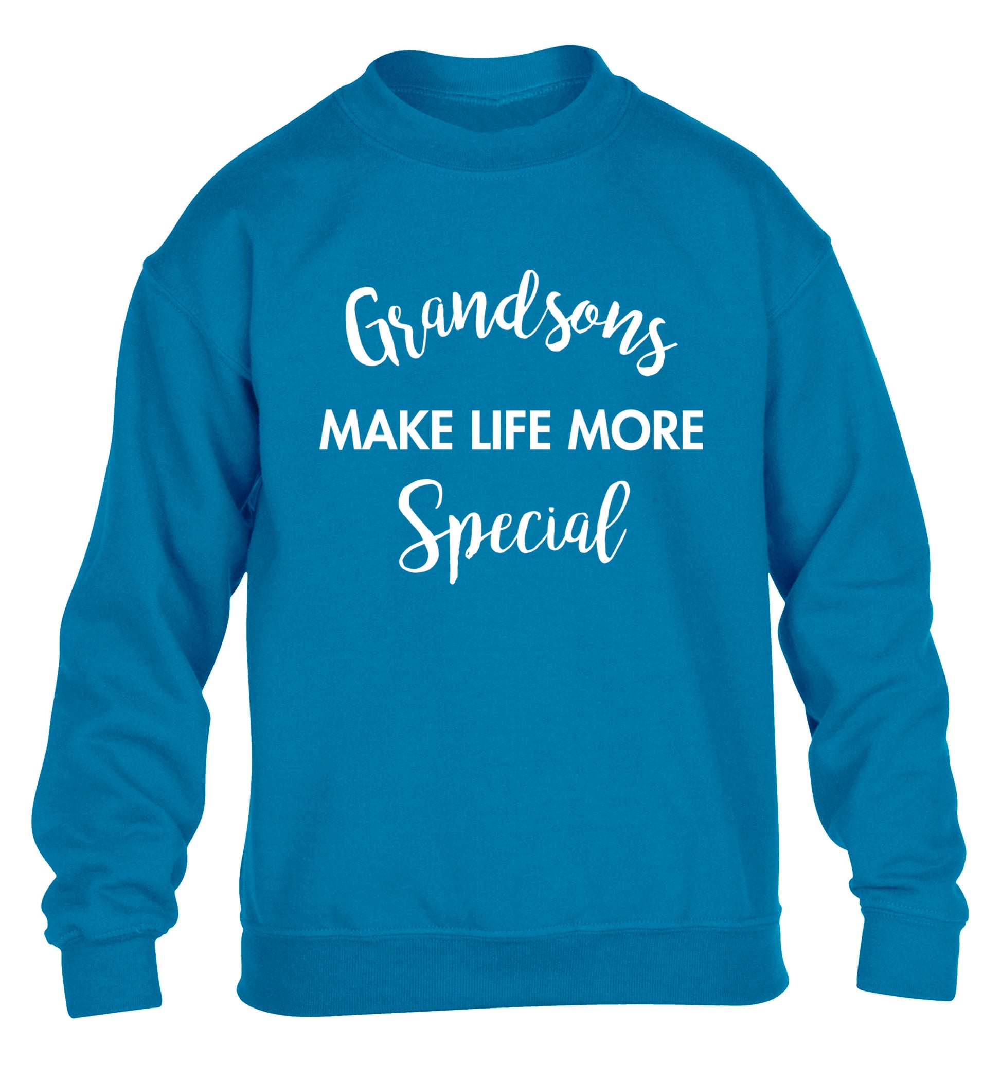 Grandsons make life more special children's blue sweater 12-14 Years