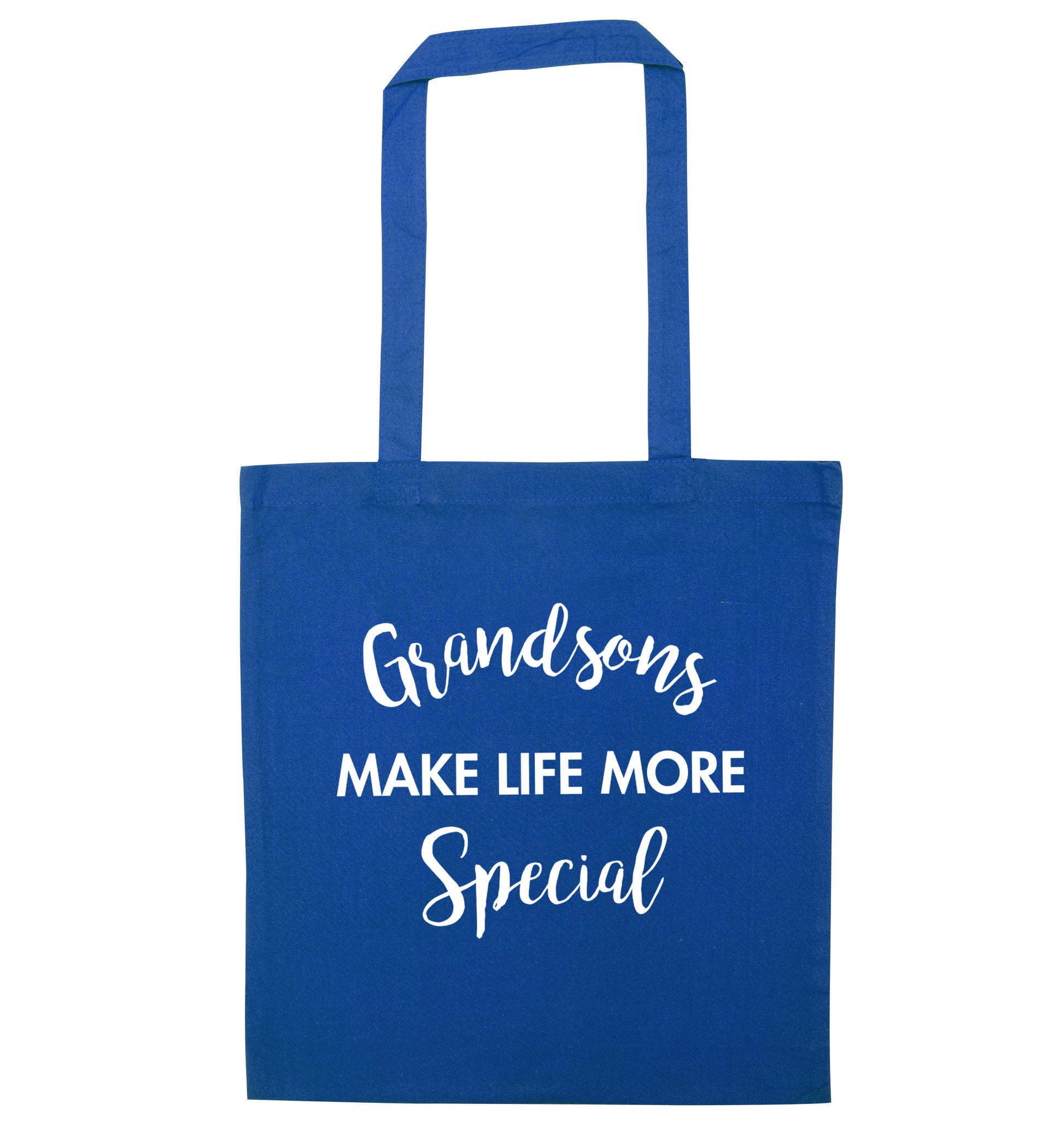 Grandsons make life more special blue tote bag
