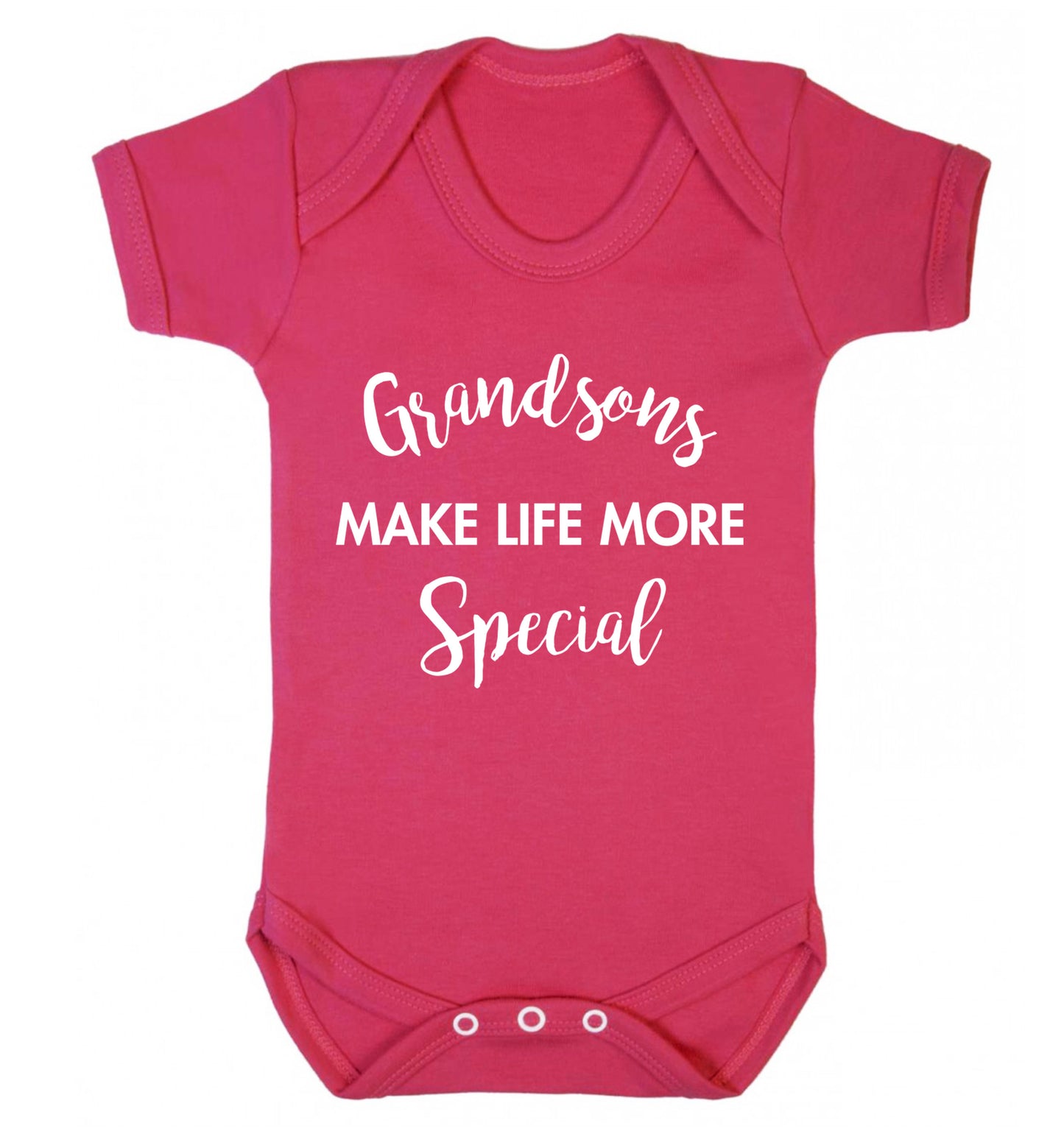 Grandsons make life more special Baby Vest dark pink 18-24 months