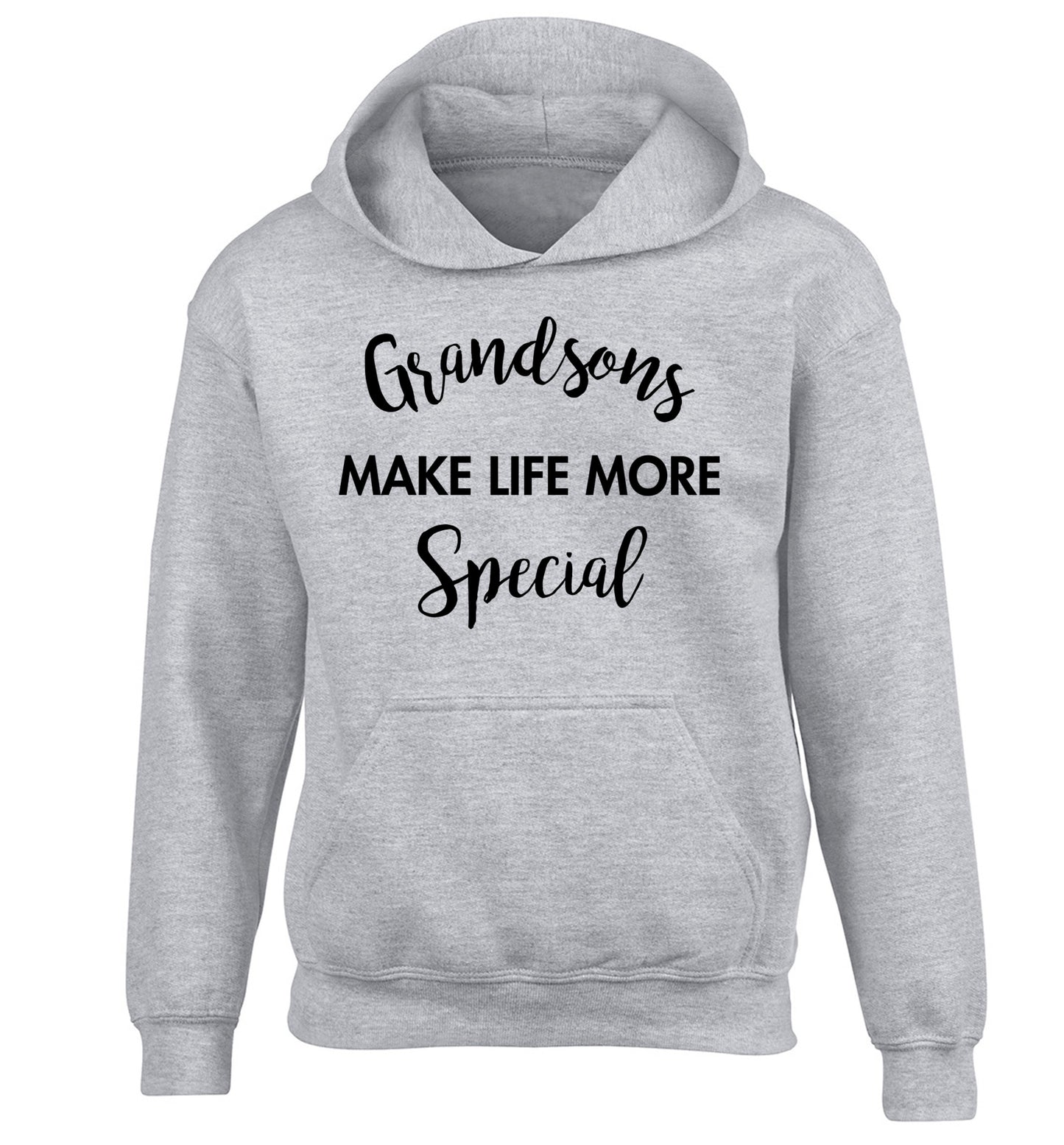 Grandsons make life more special children's grey hoodie 12-14 Years