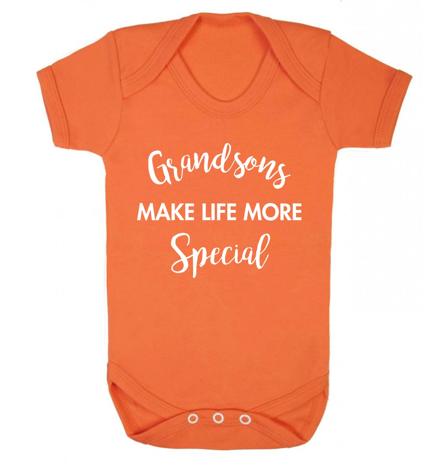 Grandsons make life more special Baby Vest orange 18-24 months