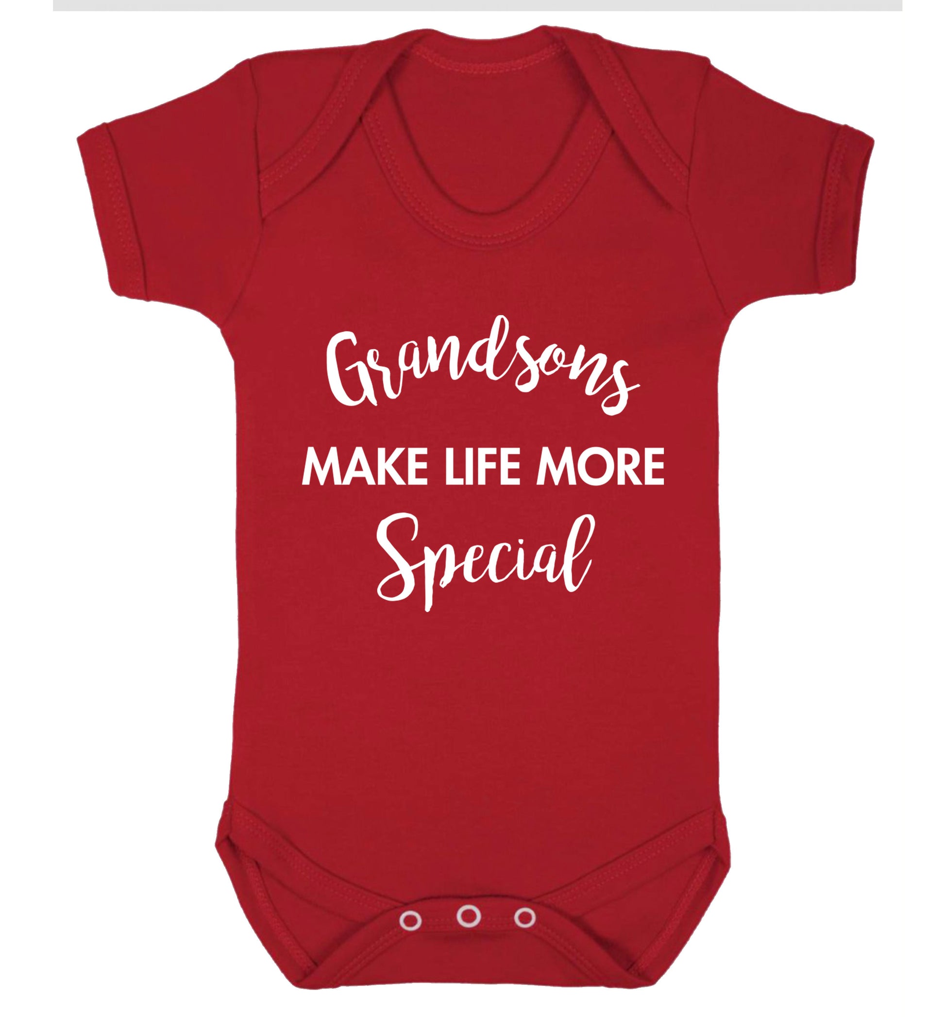 Grandsons make life more special Baby Vest red 18-24 months