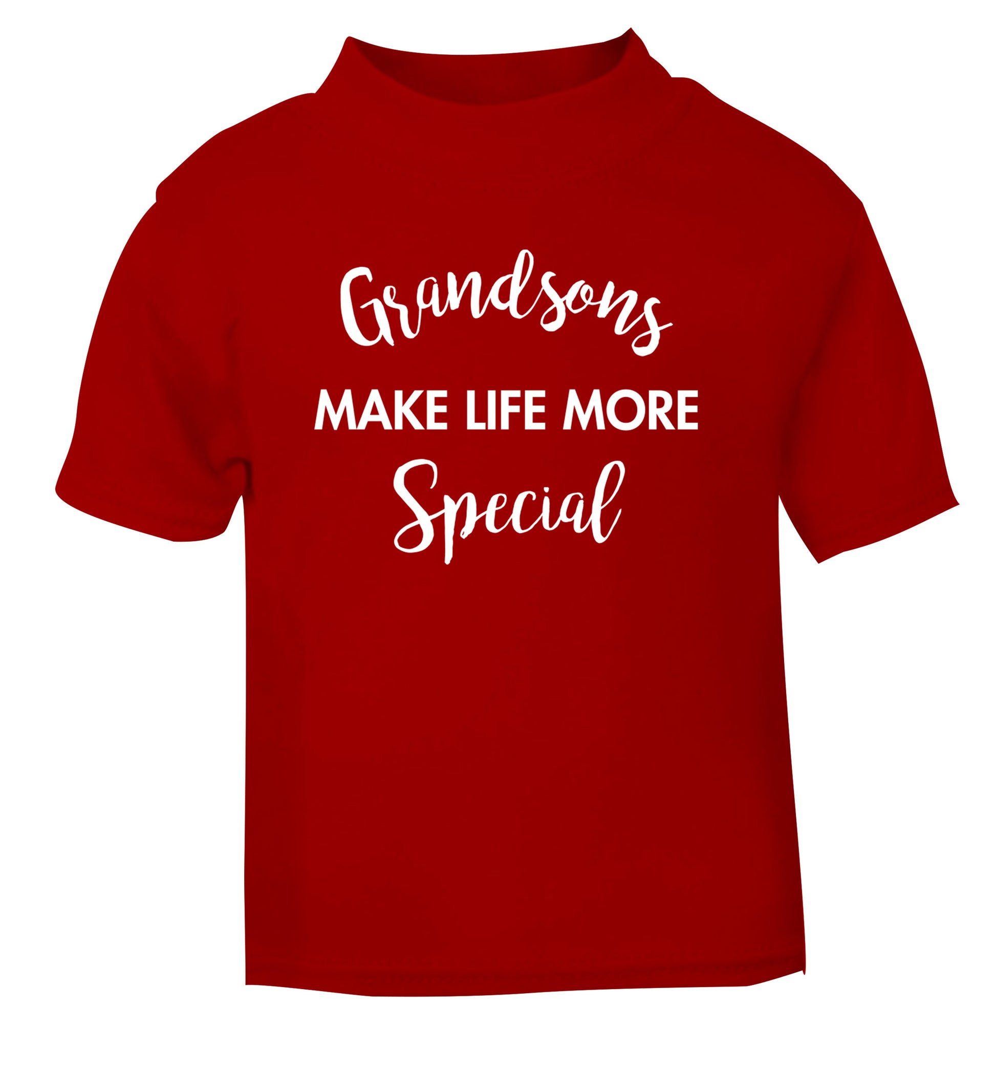 Grandsons make life more special red Baby Toddler Tshirt 2 Years