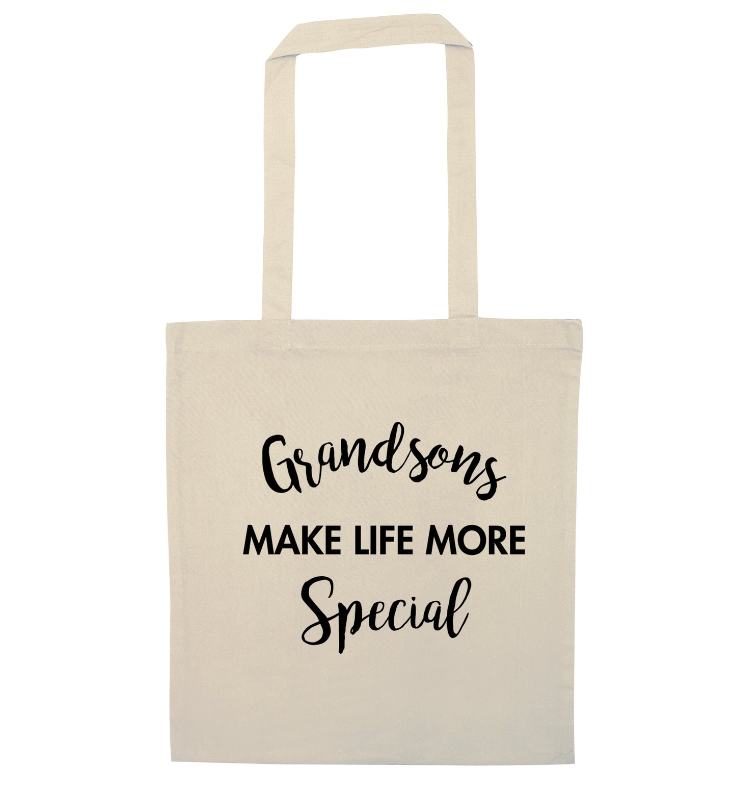 Grandsons make life more special natural tote bag