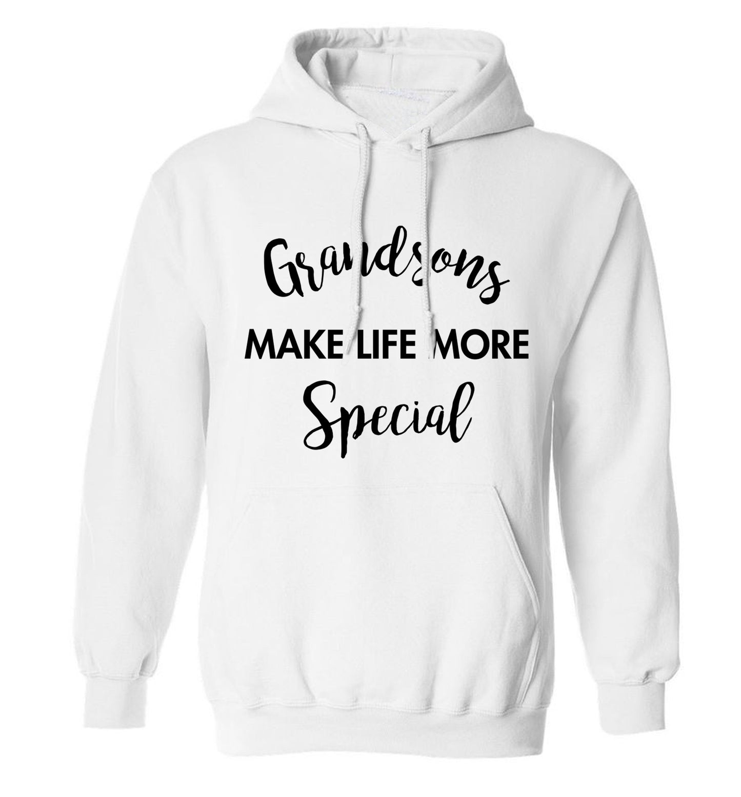 Grandsons make life more special adults unisex white hoodie 2XL