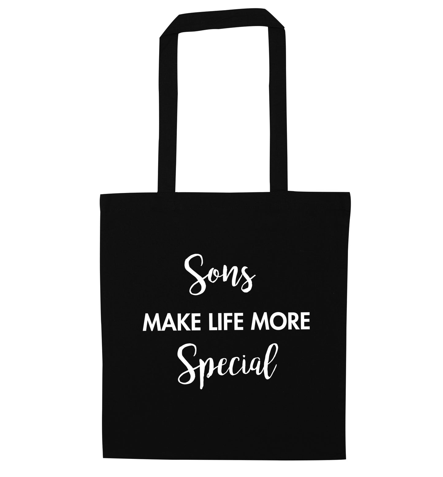 Sons make life more special black tote bag