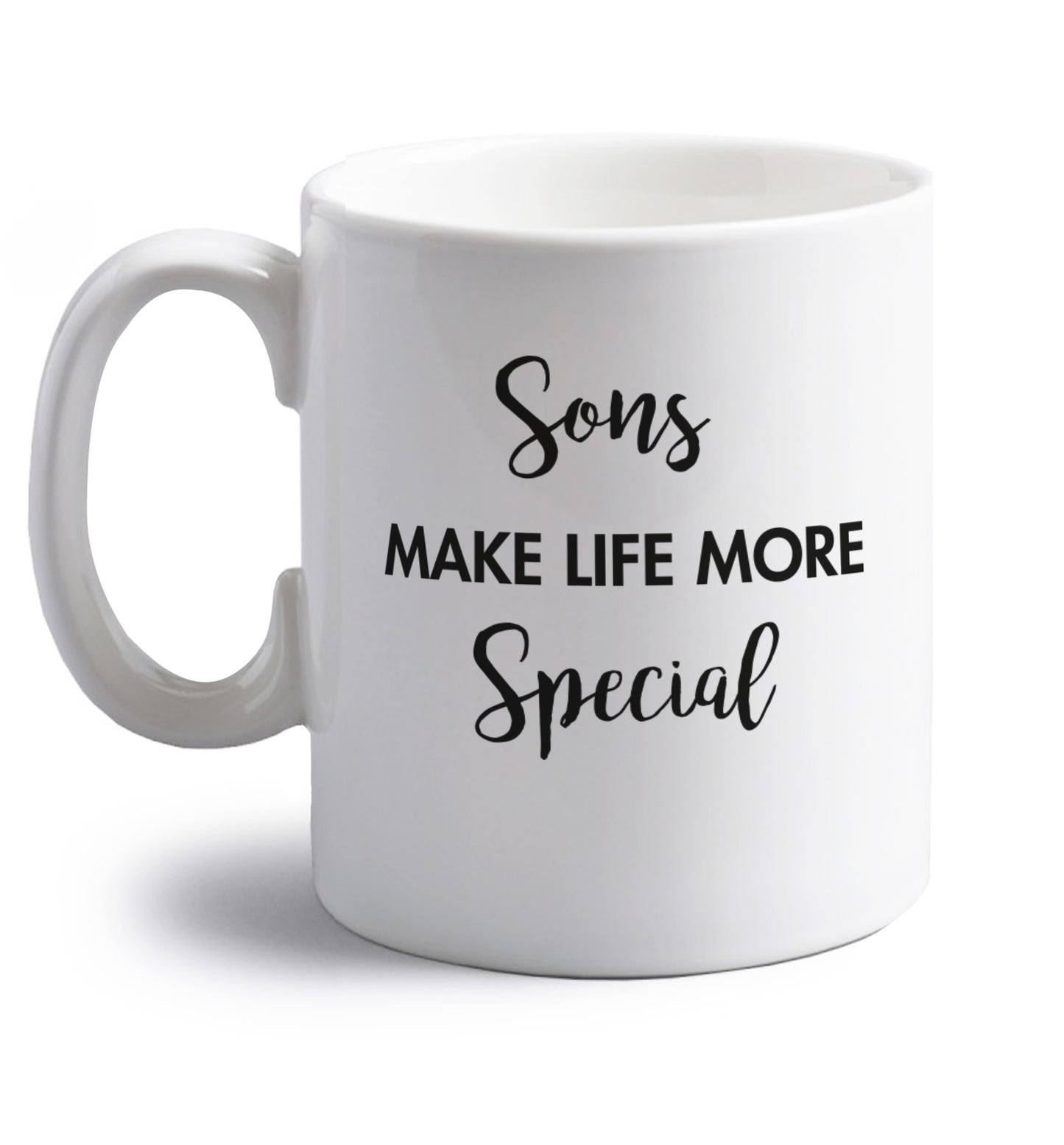 Daughters make life more special right handed white ceramic mug 