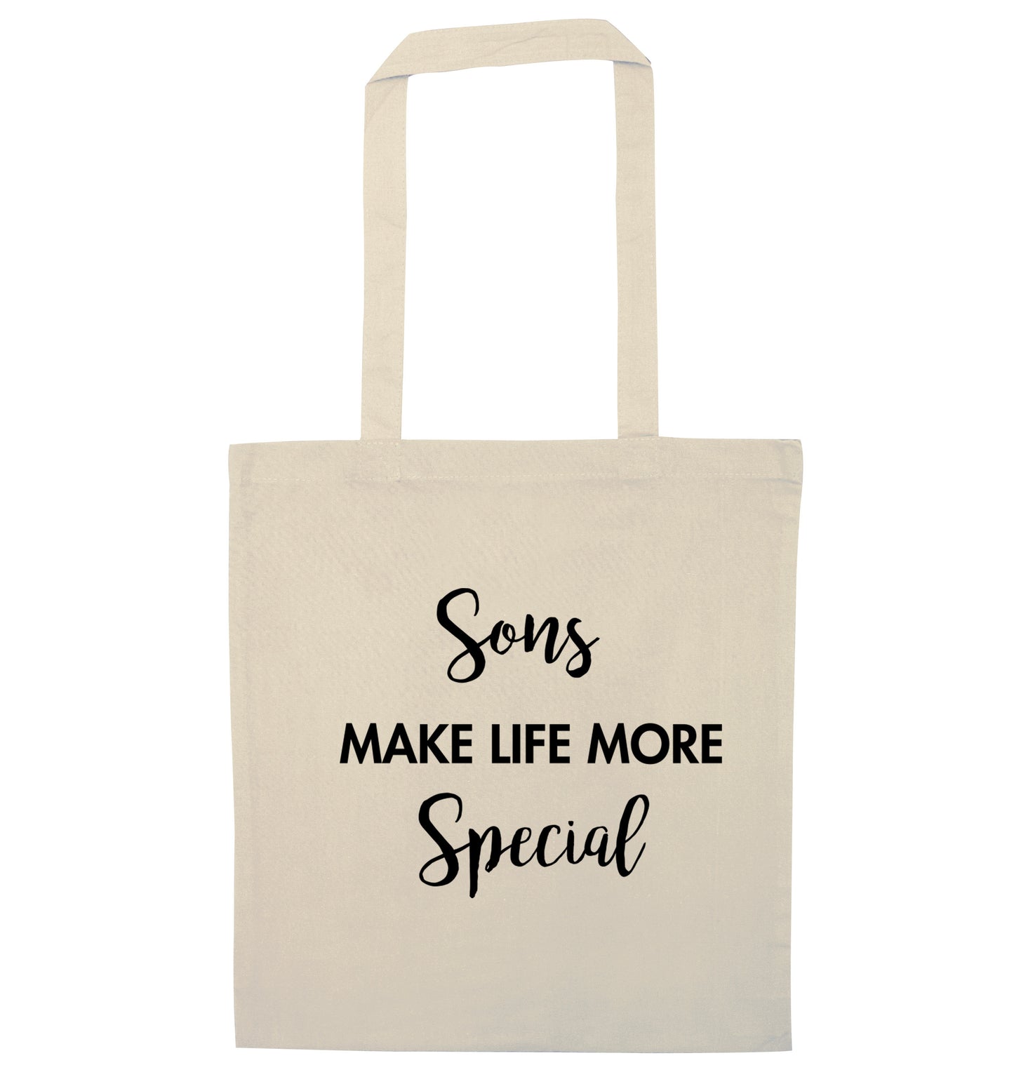 Sons make life more special natural tote bag