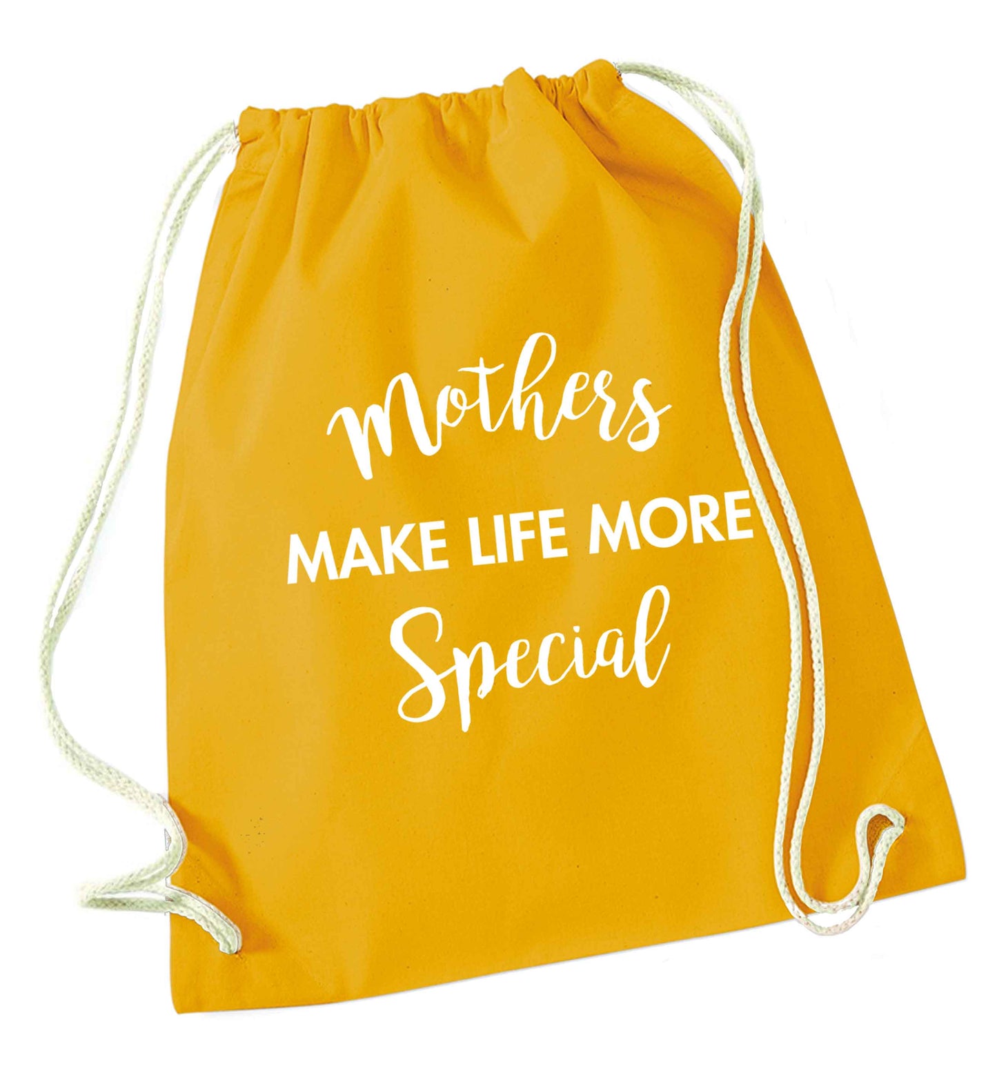 Mother's make life more special mustard drawstring bag
