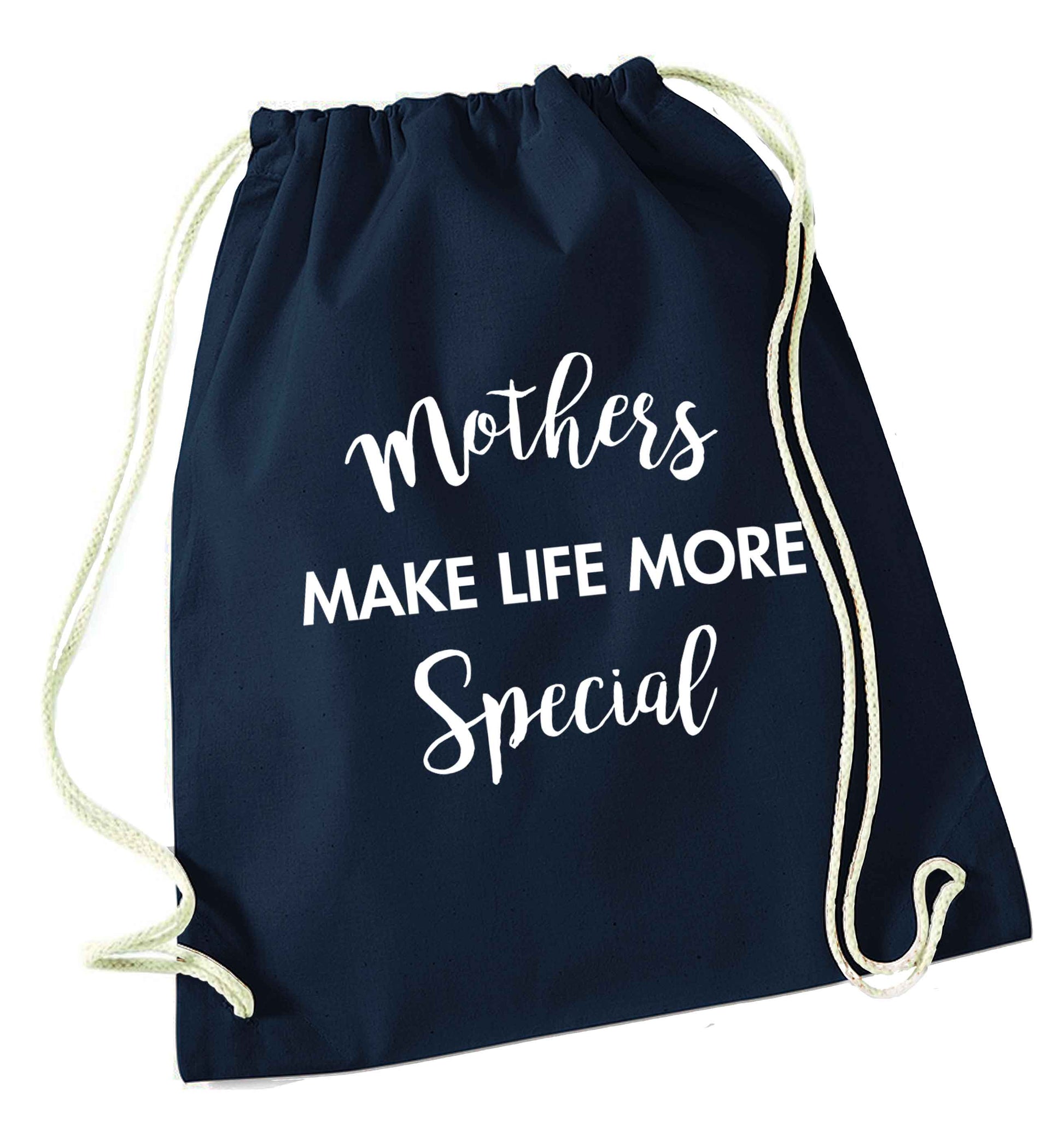 Mother's make life more special navy drawstring bag
