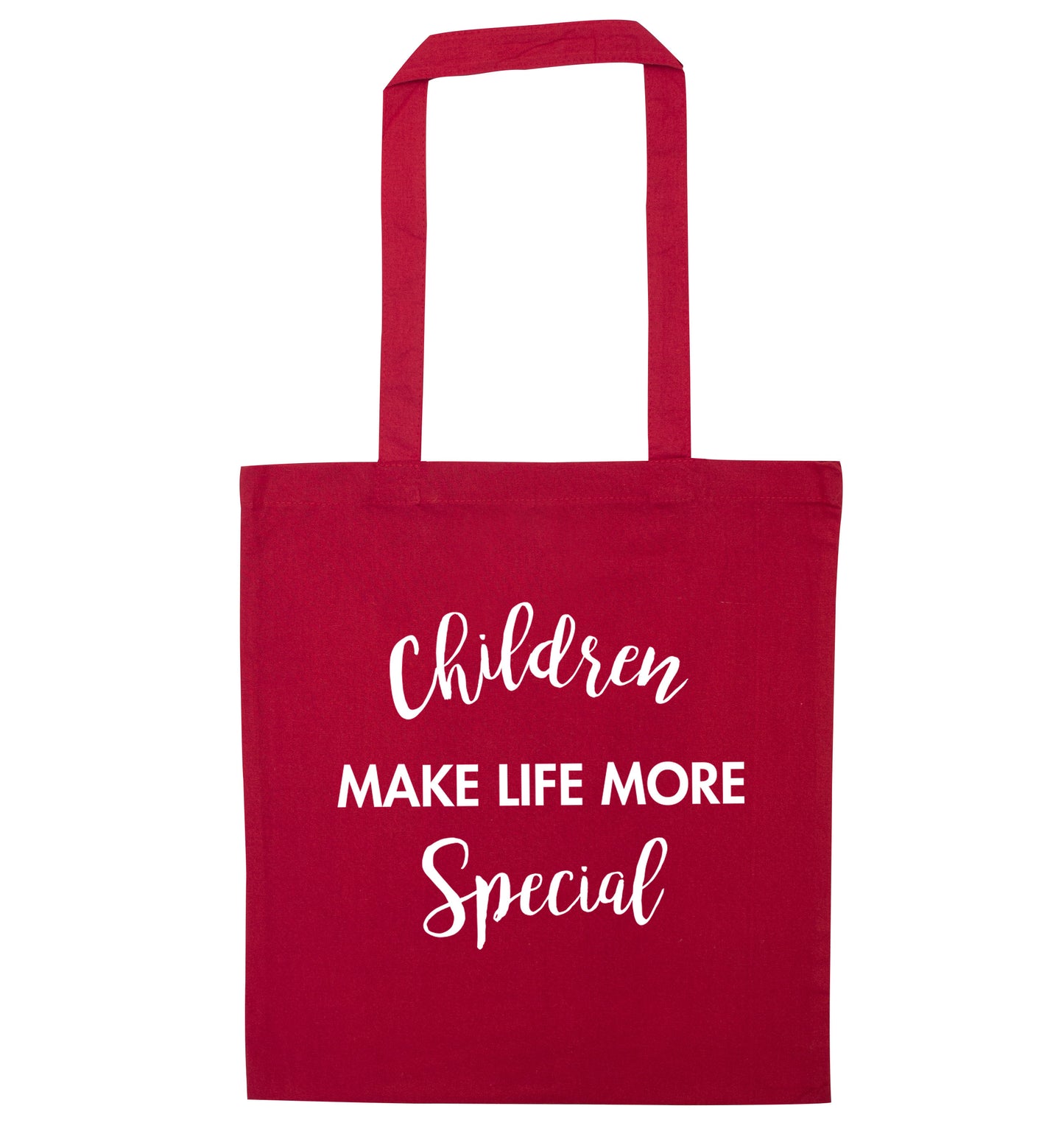Children make life more special red tote bag