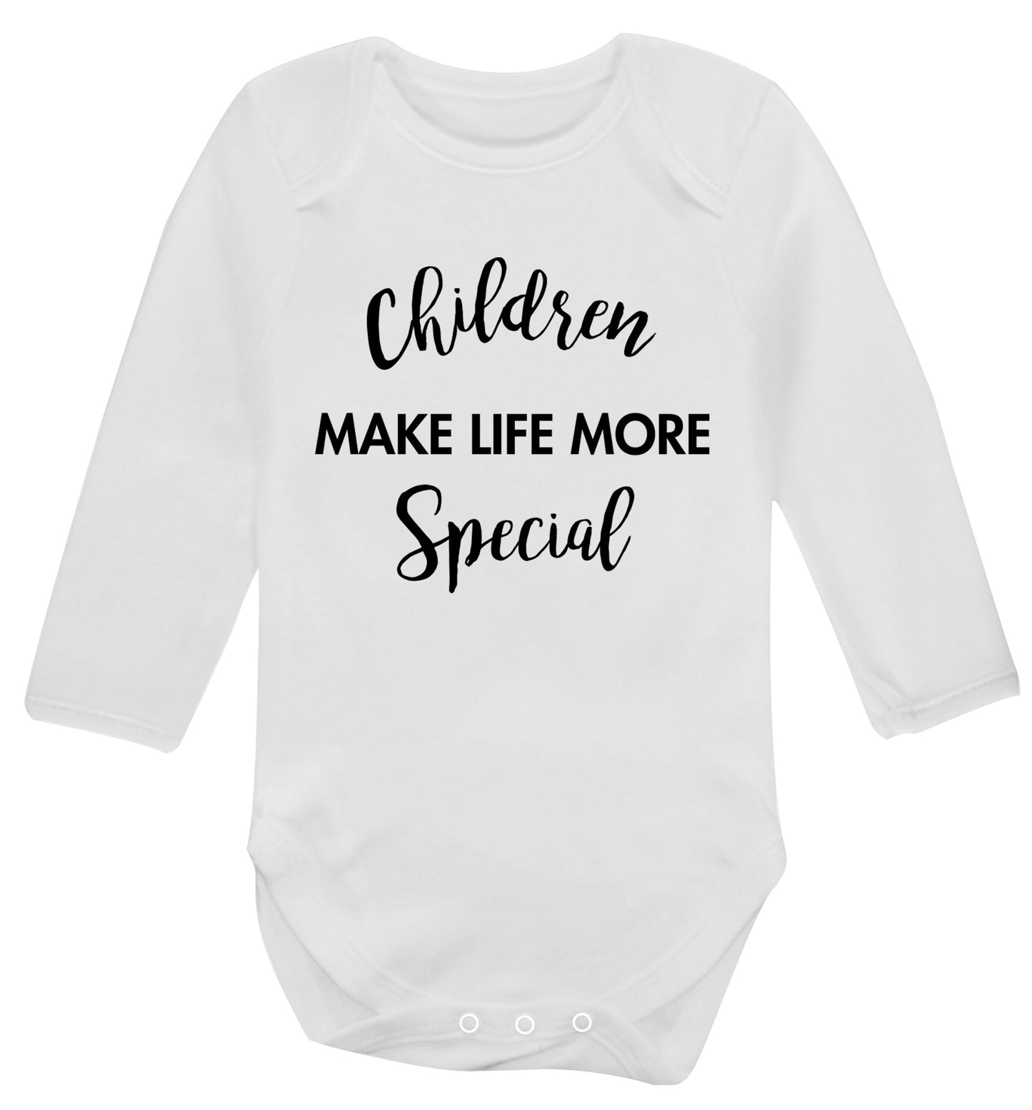 Children make life more special Baby Vest long sleeved white 6-12 months