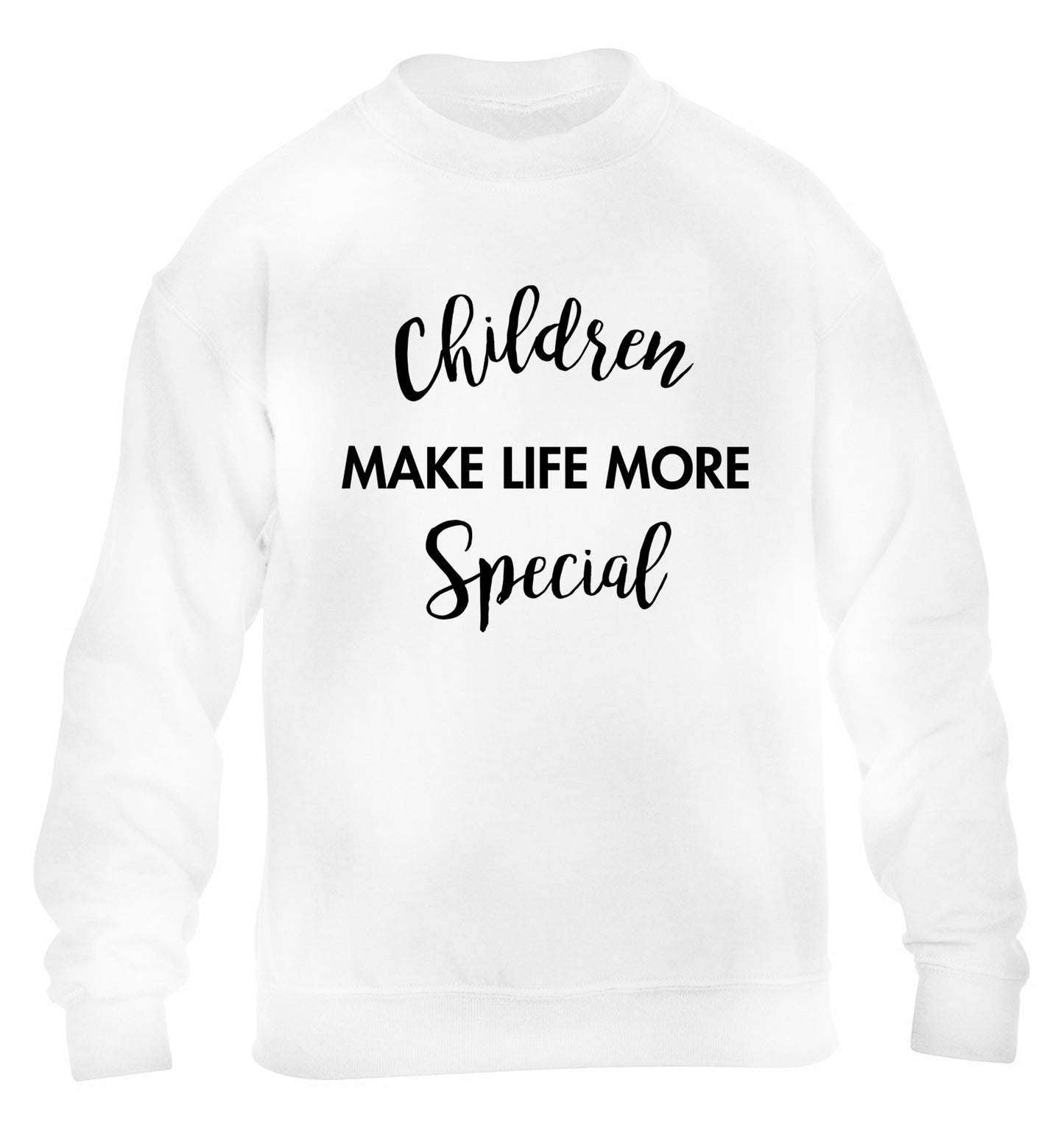 Children make life more special children's white sweater 12-14 Years