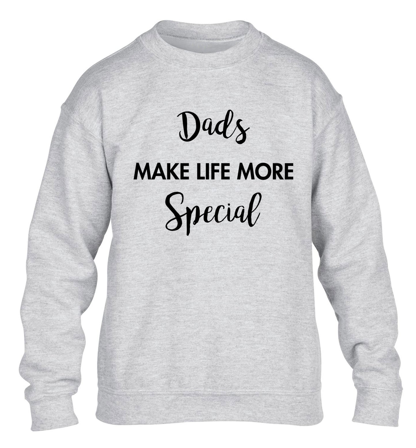 Dads make life more special children's grey sweater 12-14 Years