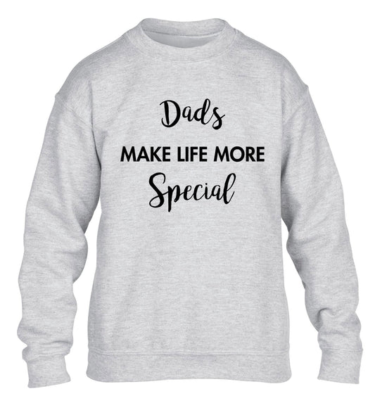 Dads make life more special children's grey sweater 12-14 Years