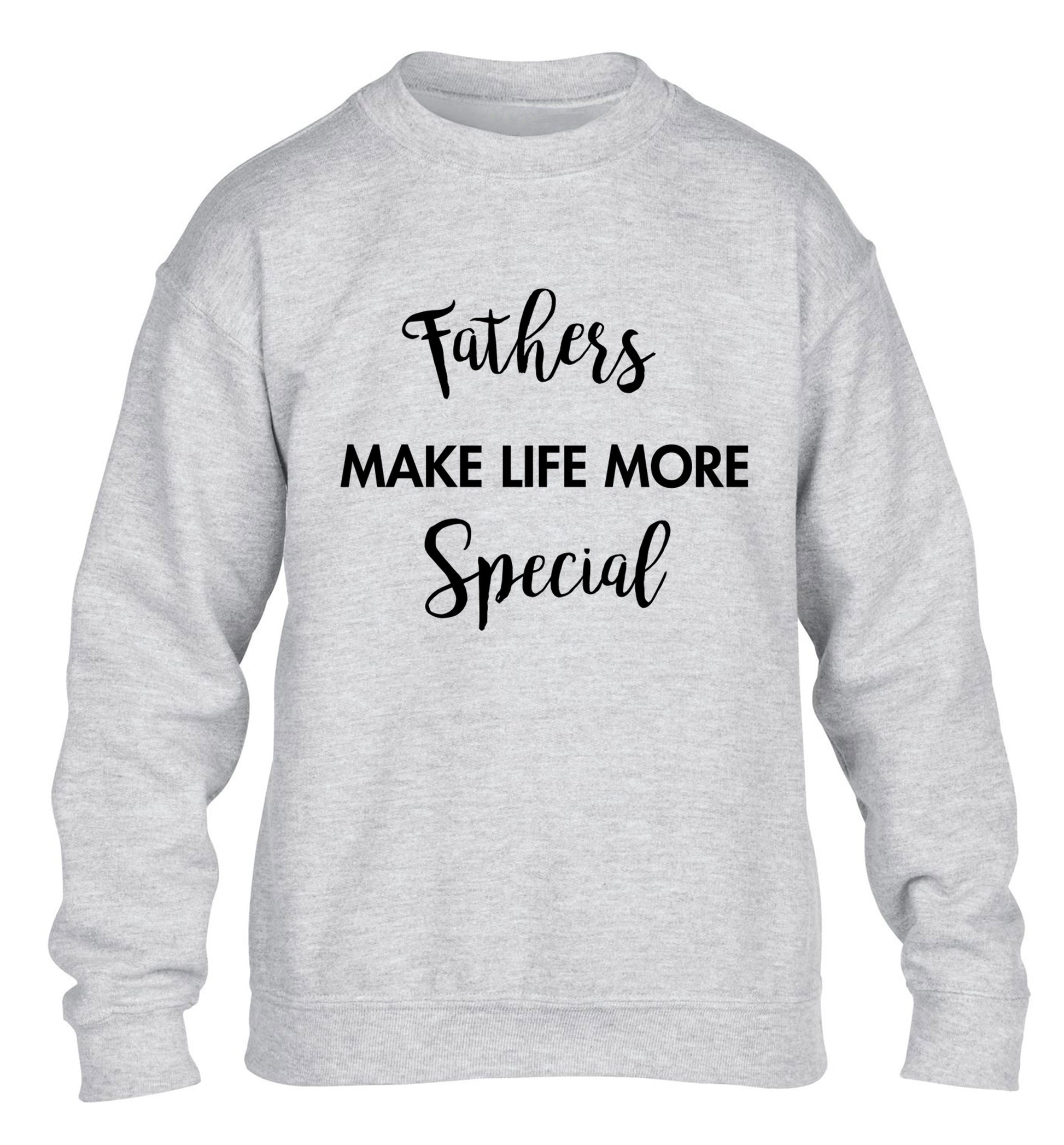 Fathers make life more special children's grey sweater 12-14 Years
