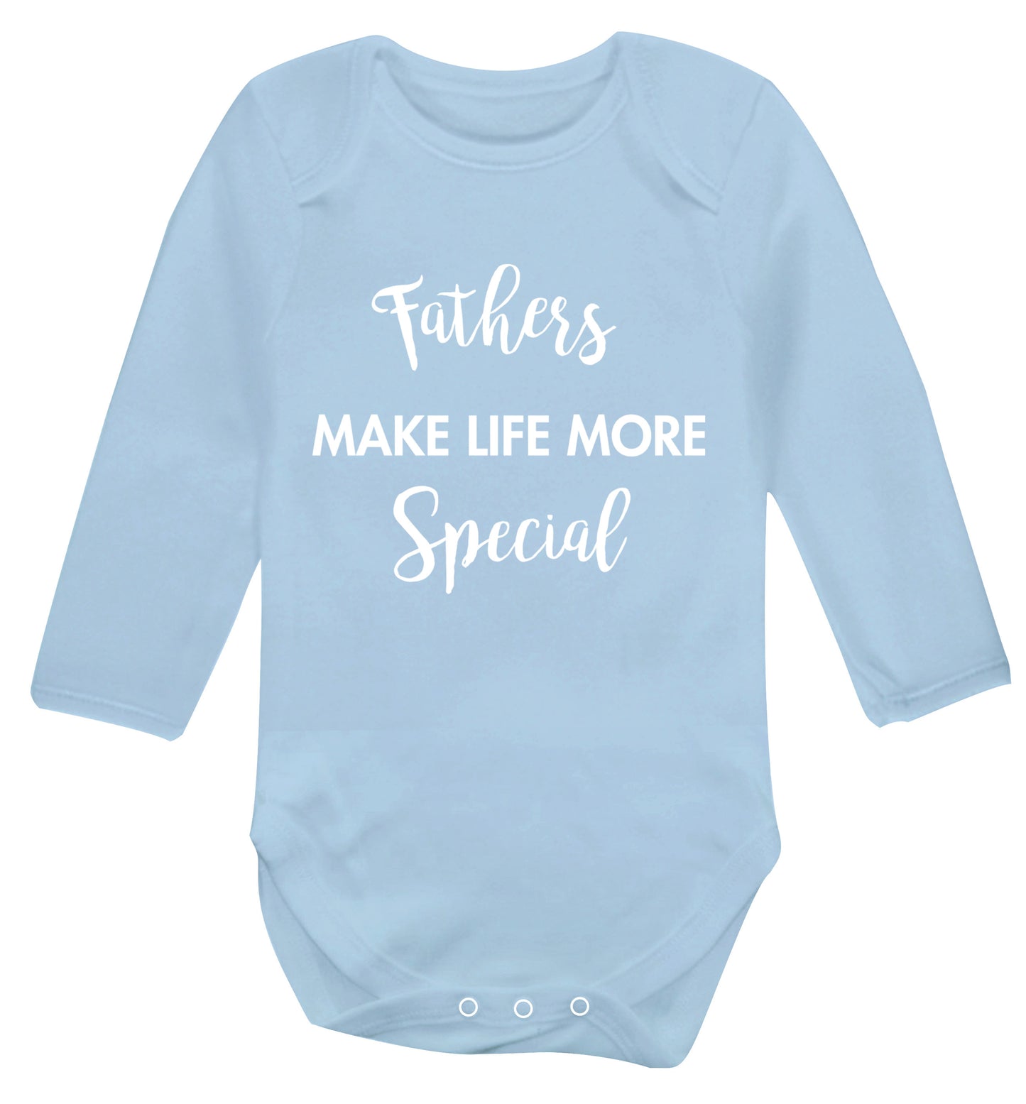 Fathers make life more special Baby Vest long sleeved pale blue 6-12 months