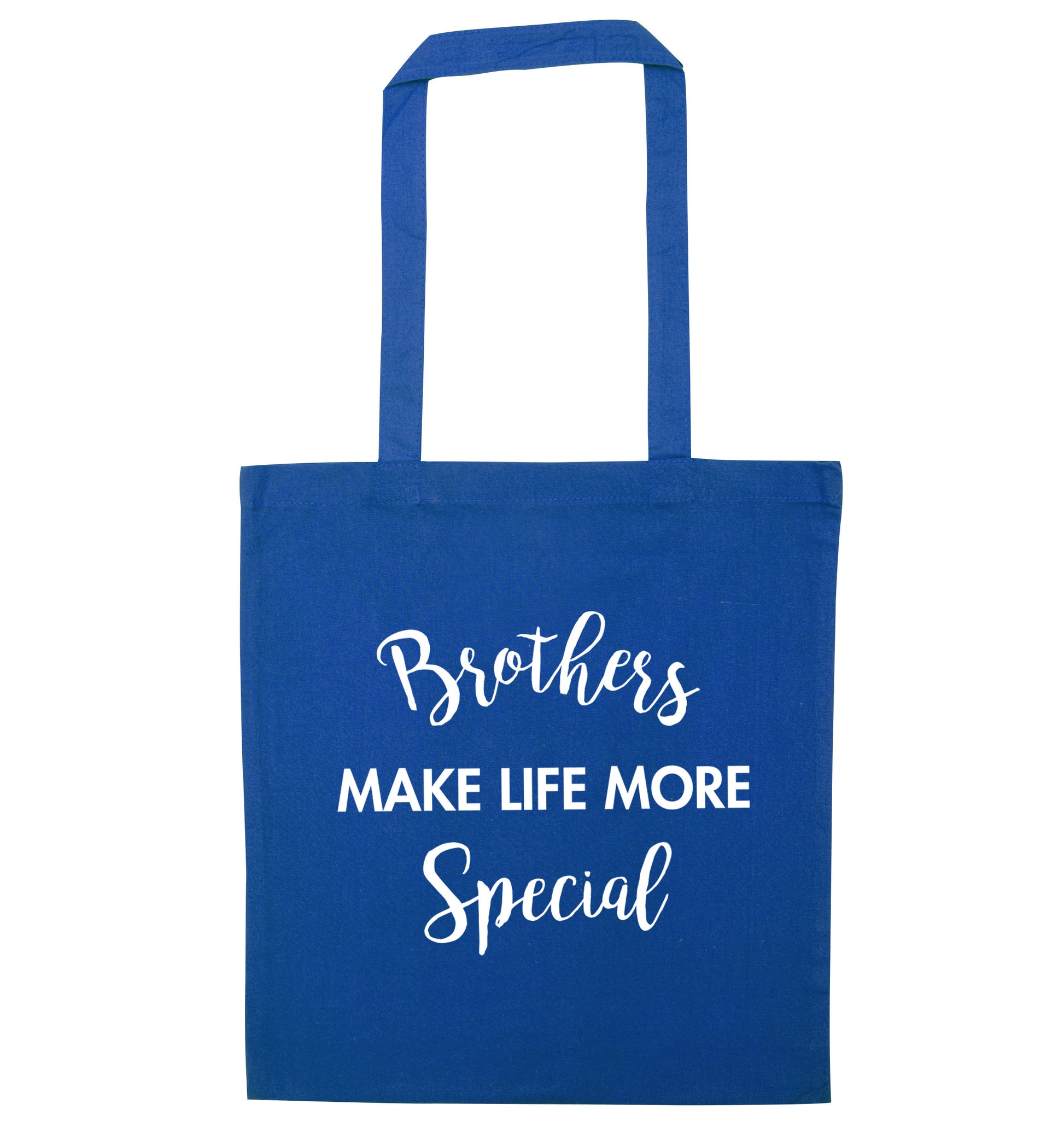 Brothers make life more special blue tote bag