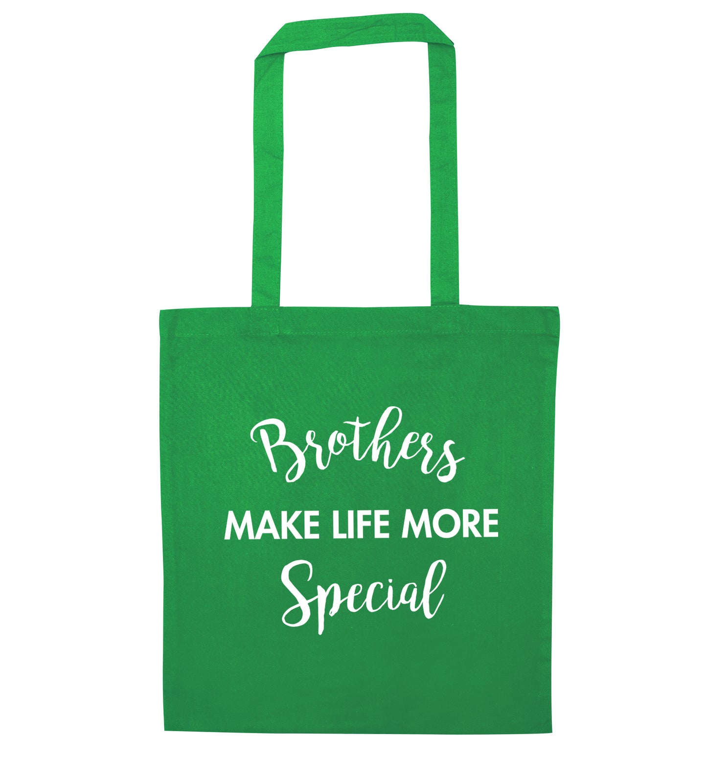 Brothers make life more special green tote bag