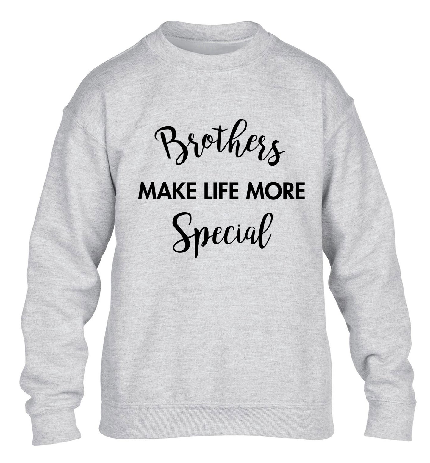 Brothers make life more special children's grey sweater 12-14 Years
