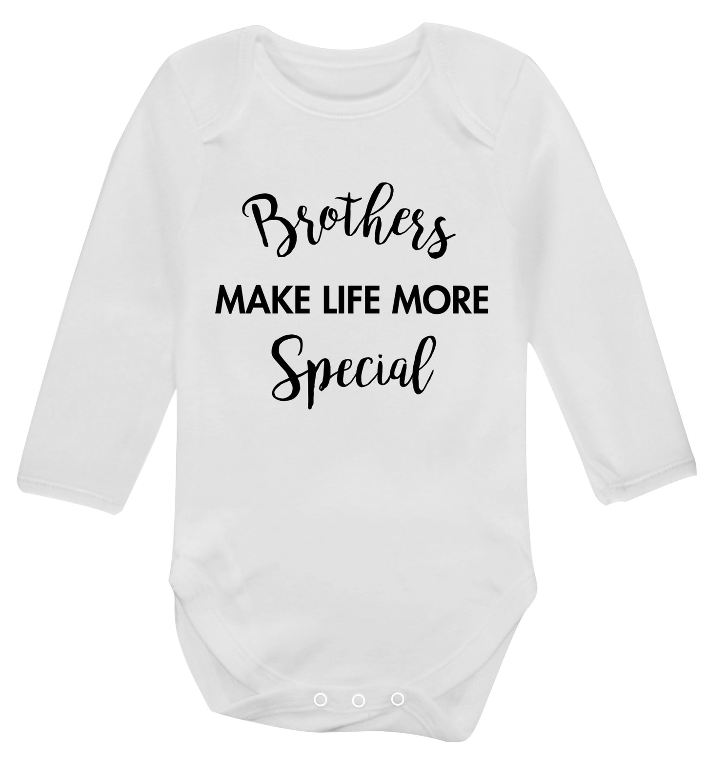 Brothers make life more special Baby Vest long sleeved white 6-12 months
