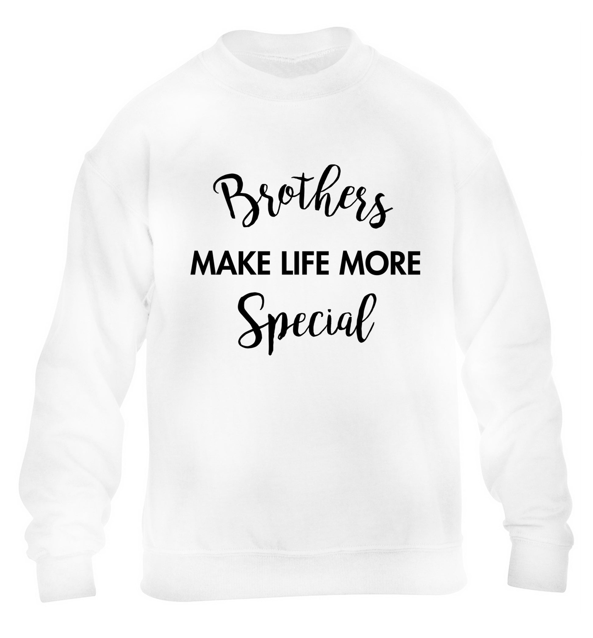 Brothers make life more special children's white sweater 12-14 Years