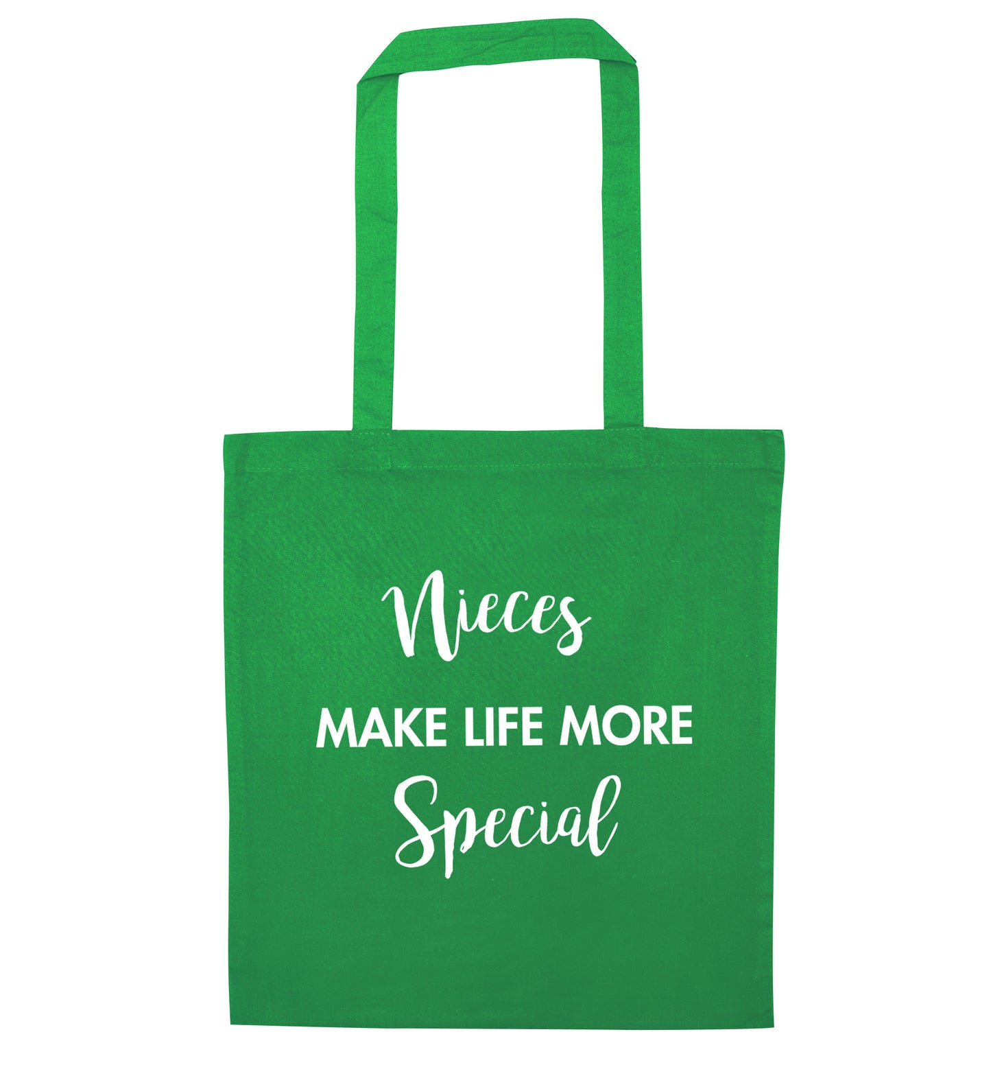 Nieces make life more special green tote bag