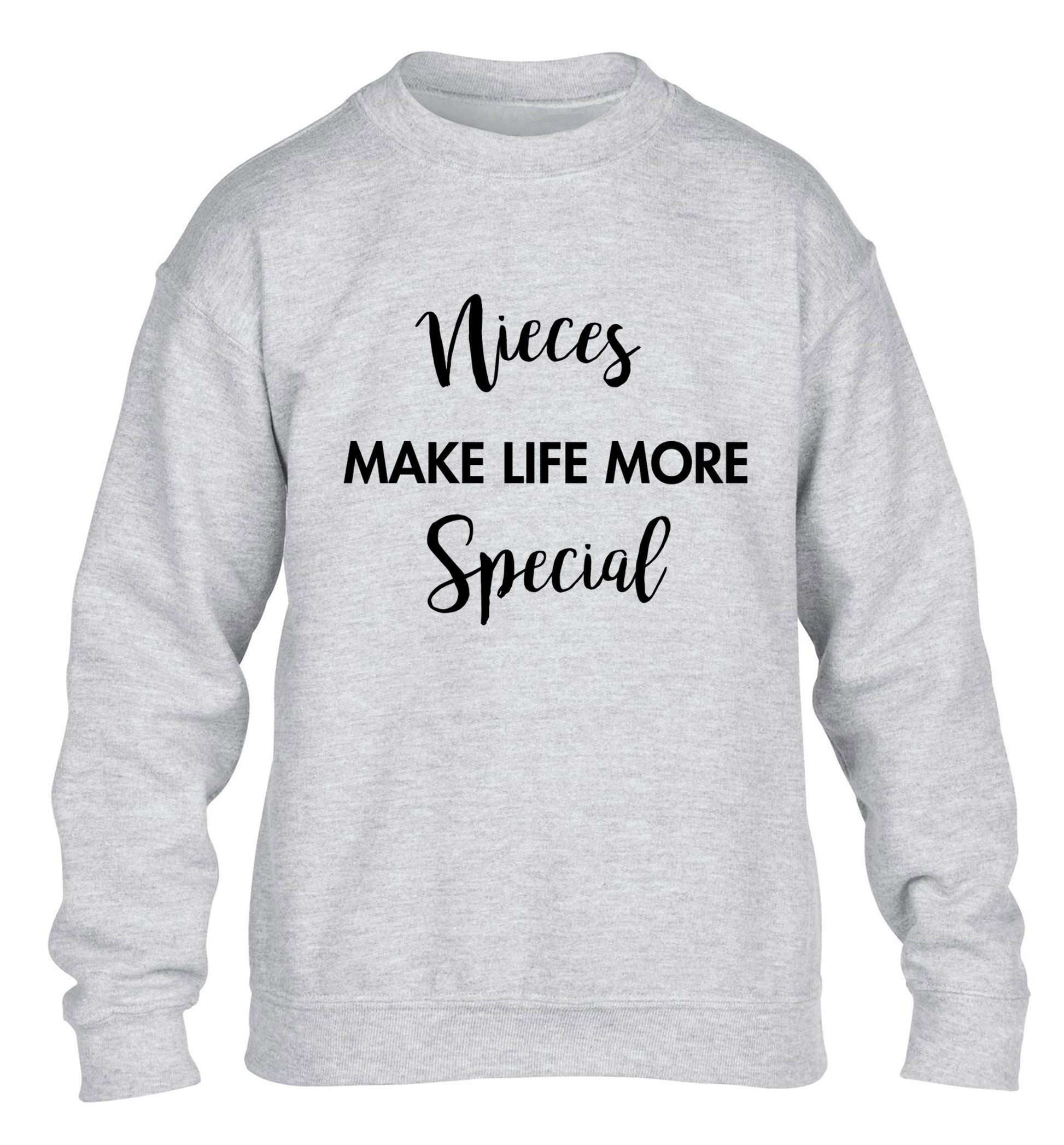 Nieces make life more special children's grey sweater 12-14 Years