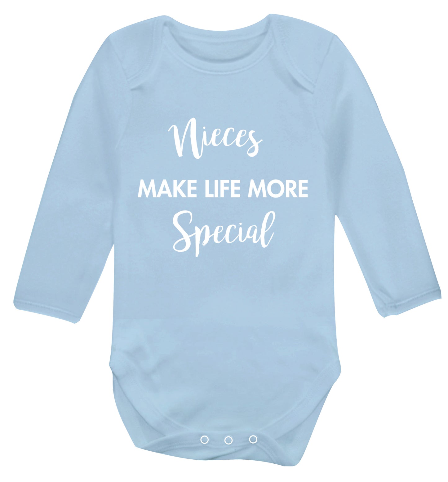 Nieces make life more special Baby Vest long sleeved pale blue 6-12 months